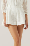 Brissa Eyelet Flared Shorts