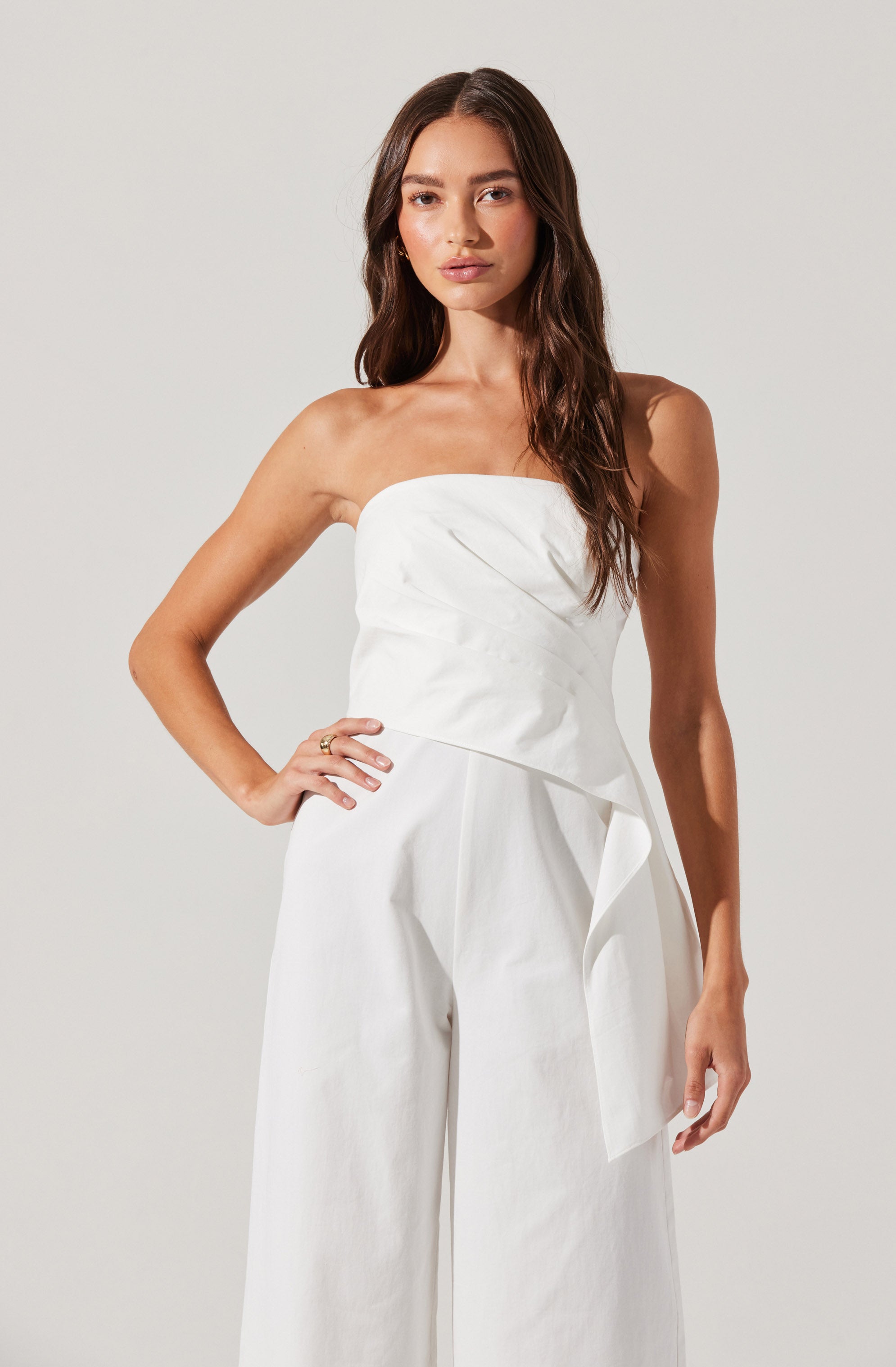 Maciel Strapless Pleated Jumpsuit