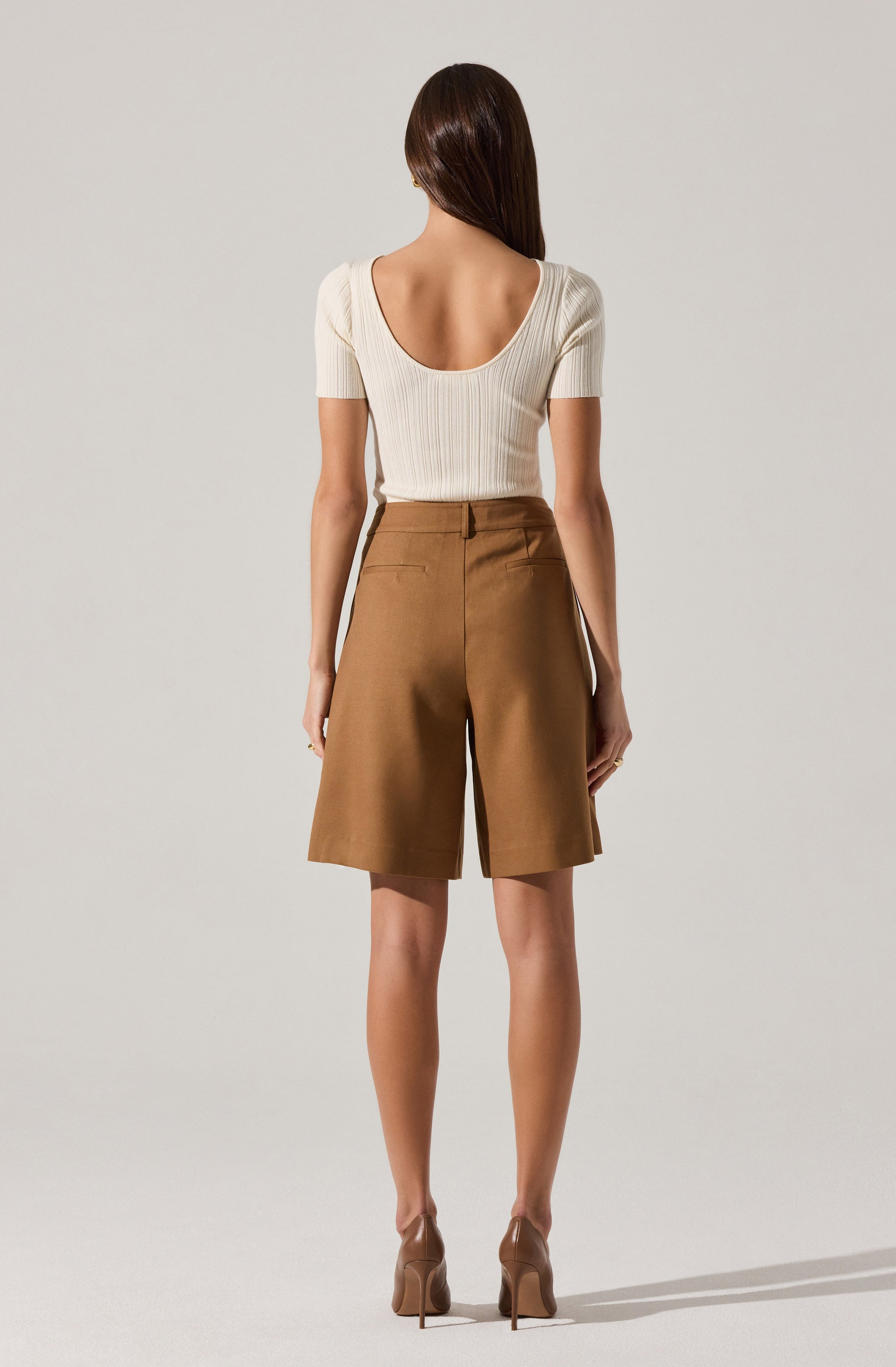 Quillie Pleated Tailored Bermuda Shorts