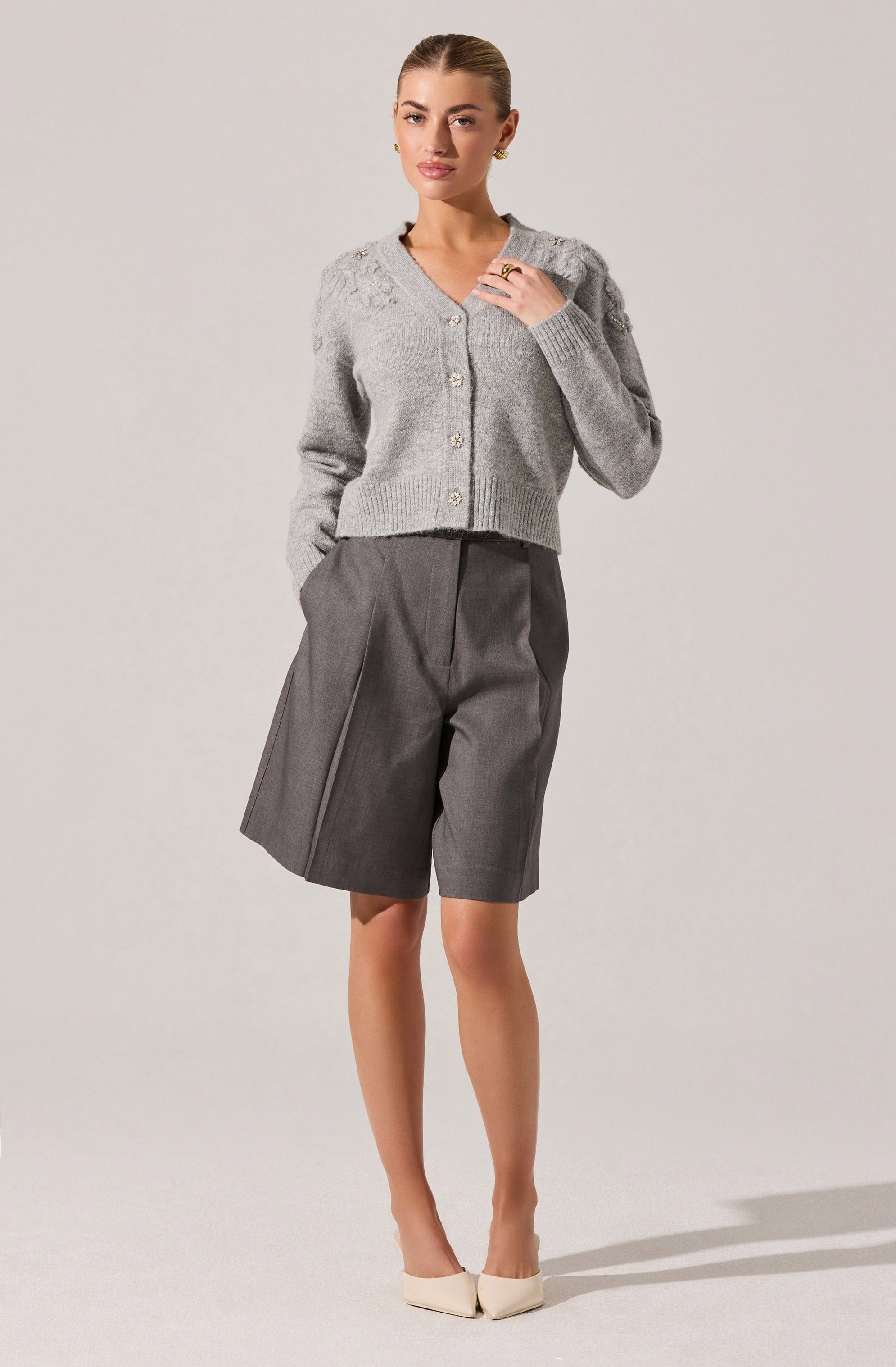 Quillie Pleated Tailored Bermuda Shorts
