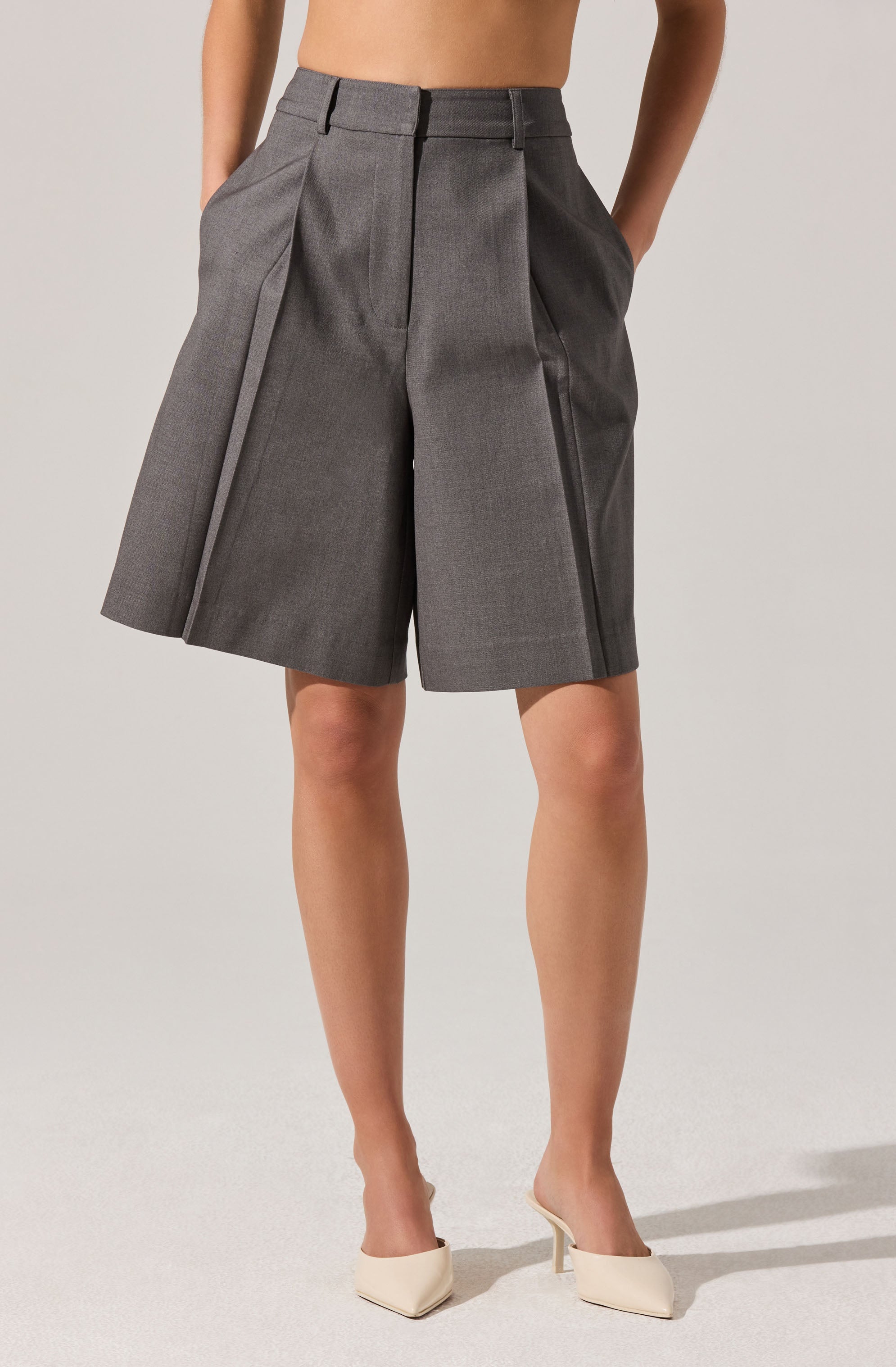 Quillie Pleated Tailored Bermuda Shorts