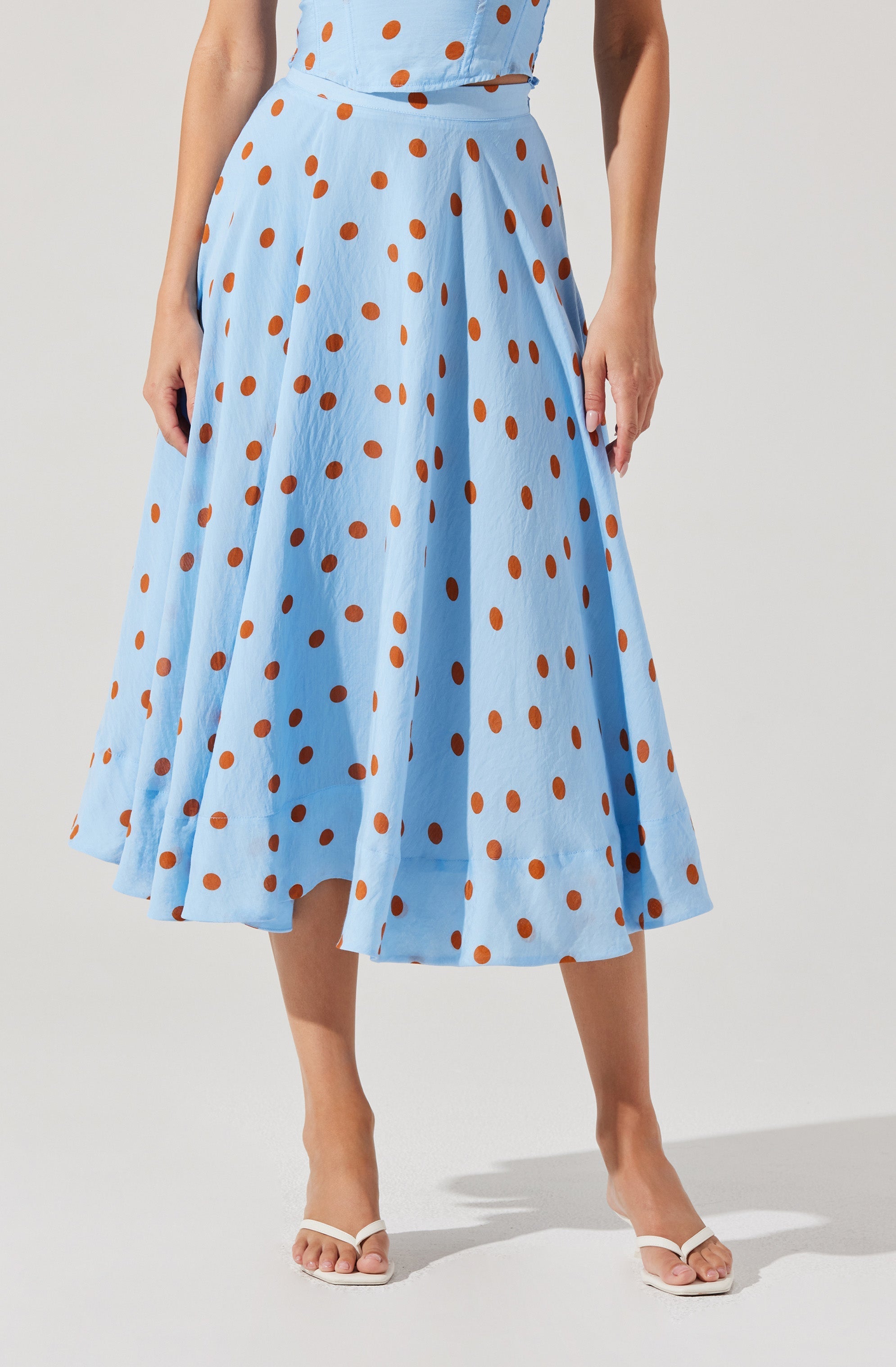 Janie Polka Dot Midi Skirt