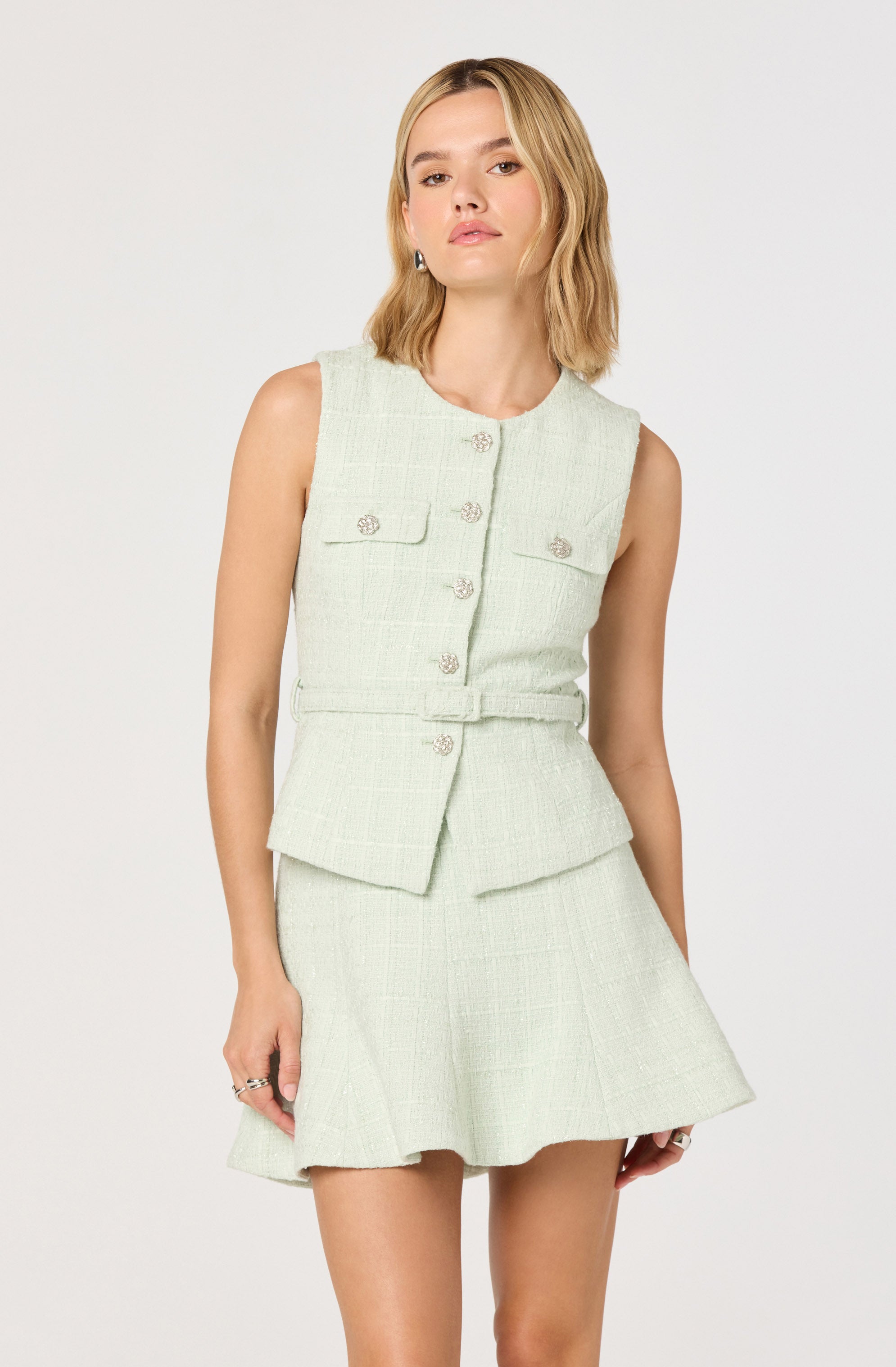 Kiona Tweed Flared Mini Skirt