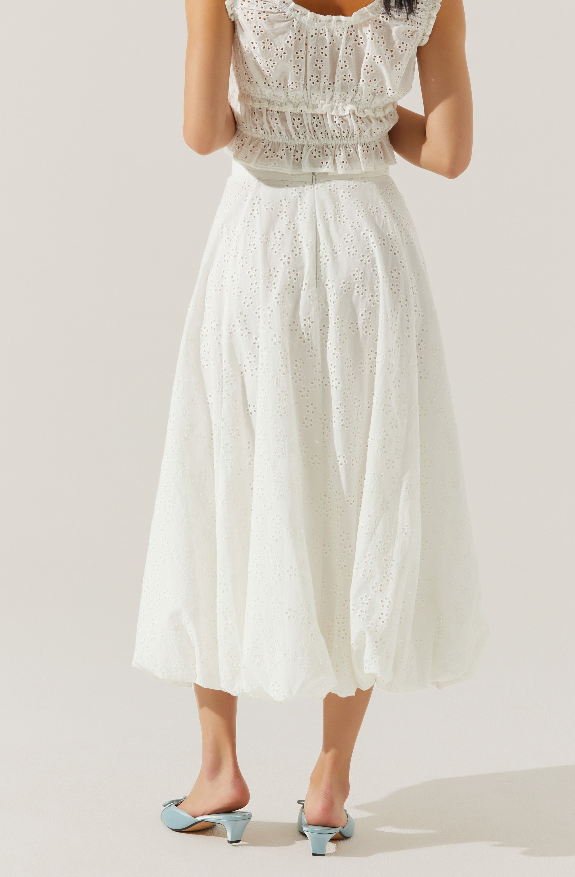 Kissel Eyelet Bubble Maxi Skirt