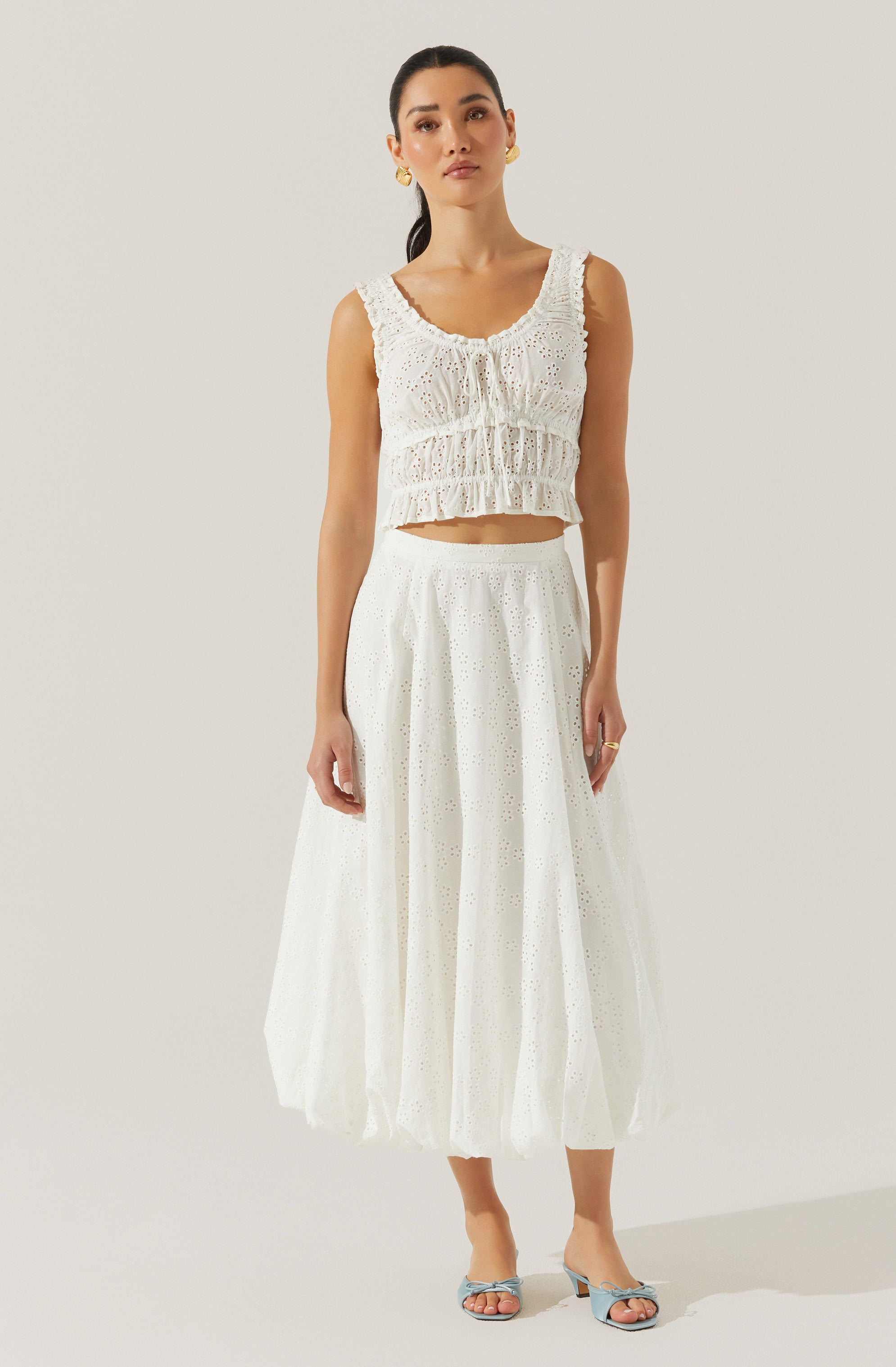 Kissel Eyelet Bubble Maxi Skirt