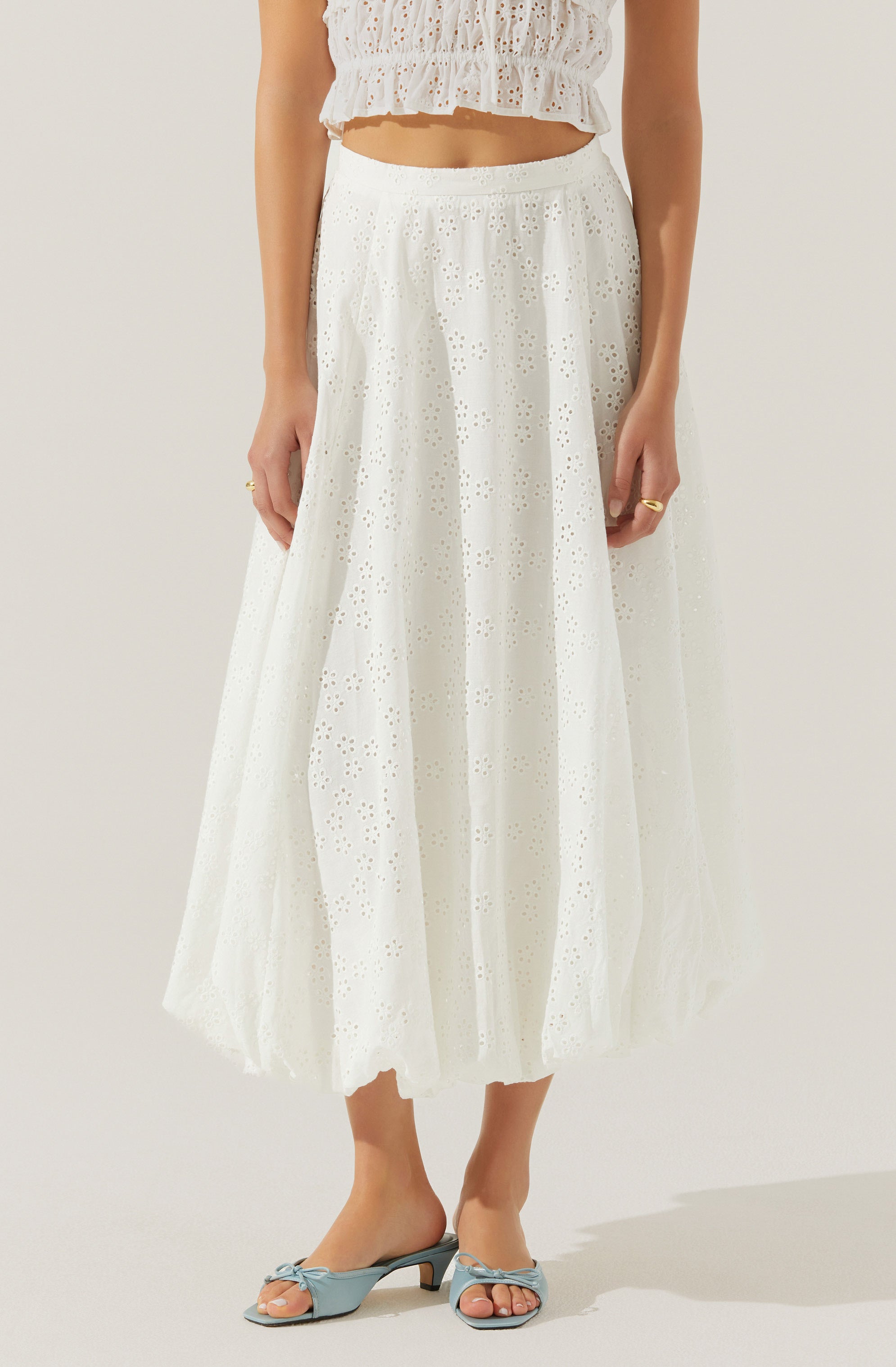 Kissel Eyelet Bubble Maxi Skirt