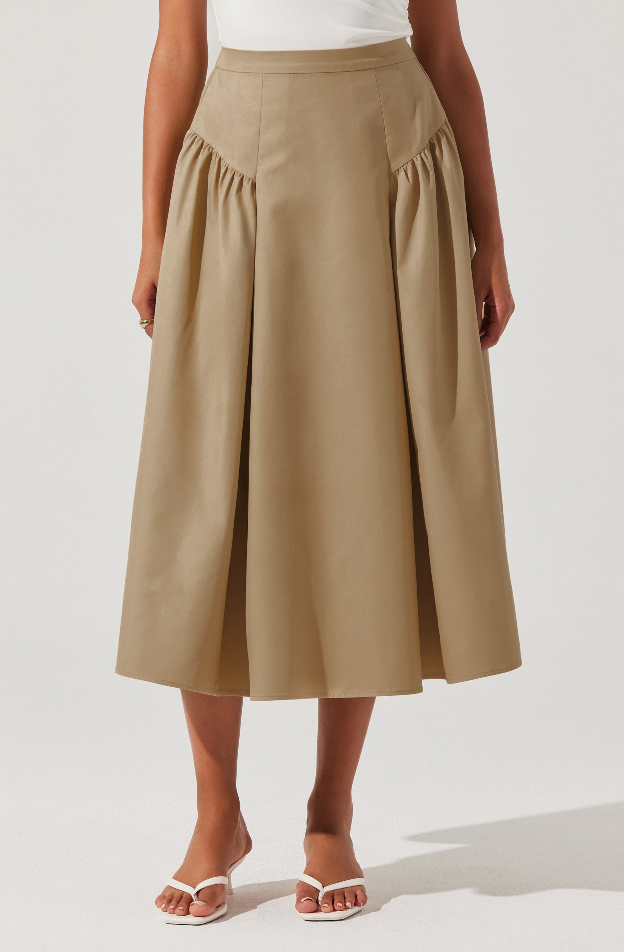 Laila Ruched Detail Midi Skirt