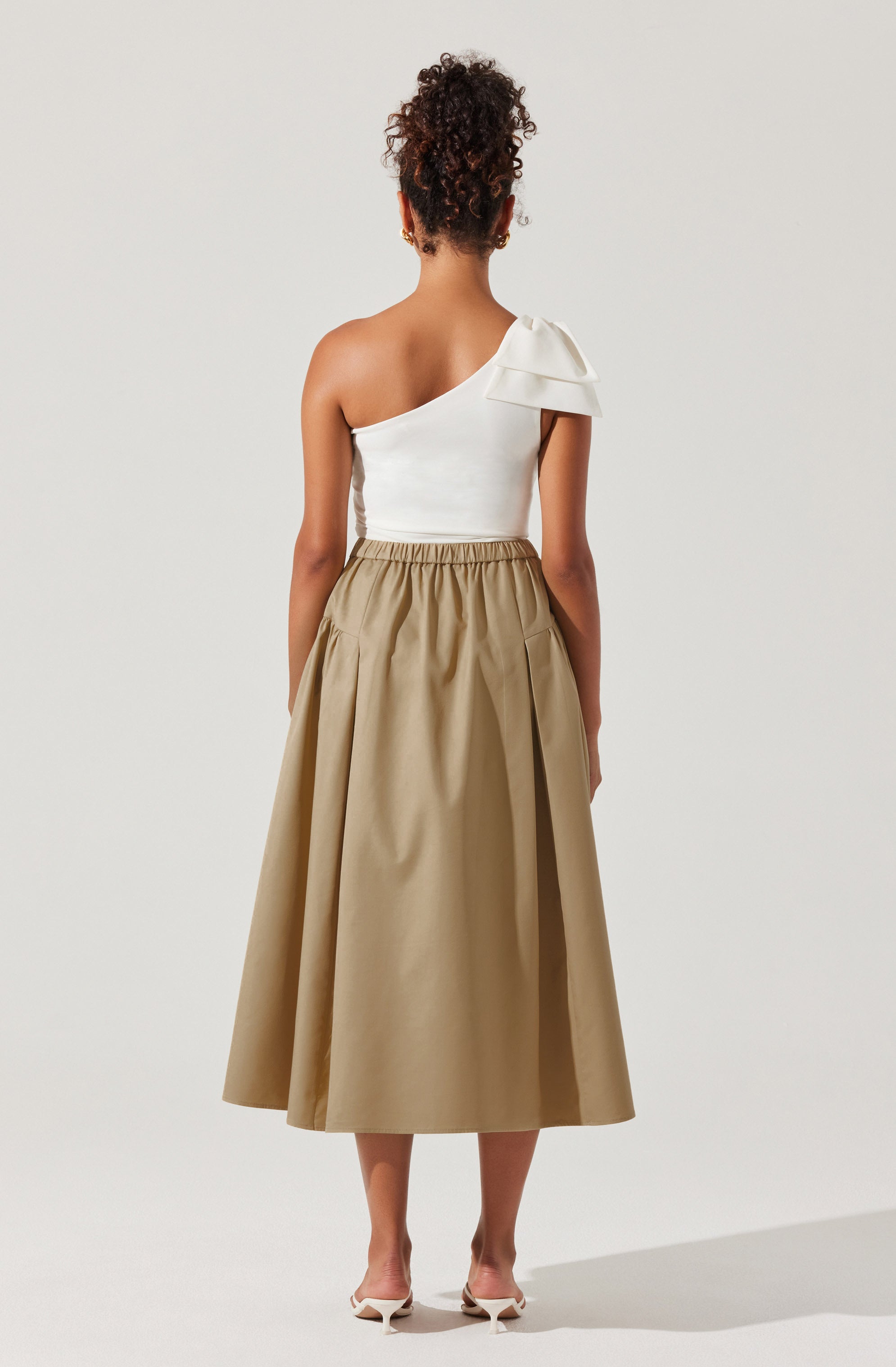 Laila Ruched Detail Midi Skirt