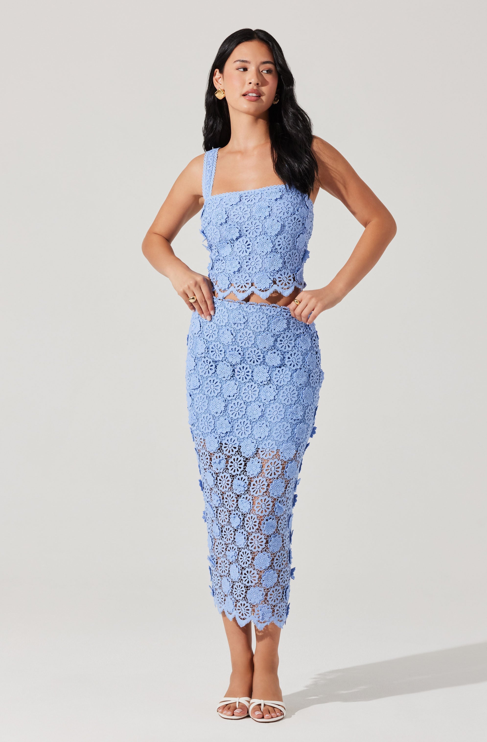 Jonae Crochet Lace Midi Skirt