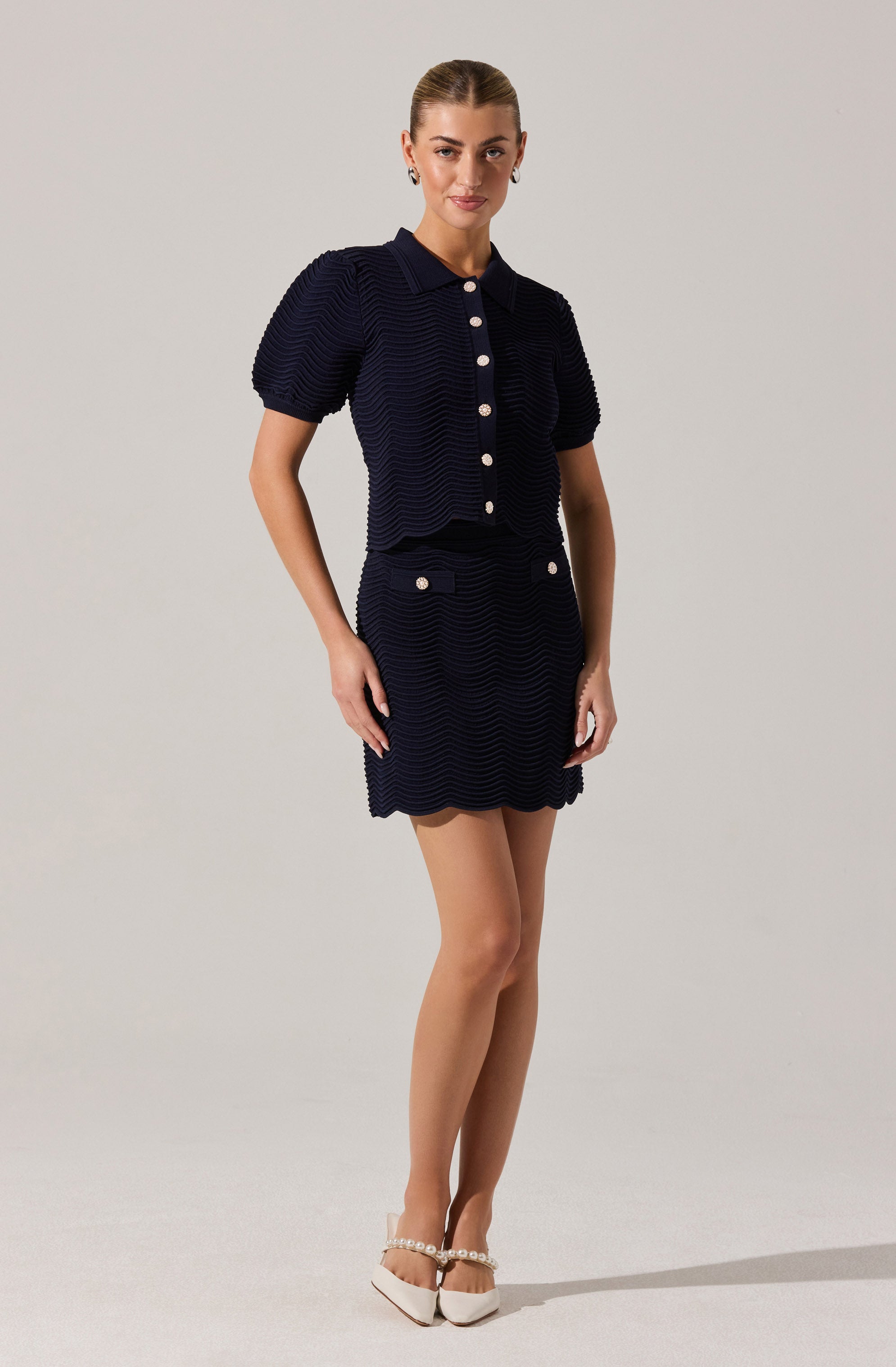 Perrine Scalloped Mini Skirt