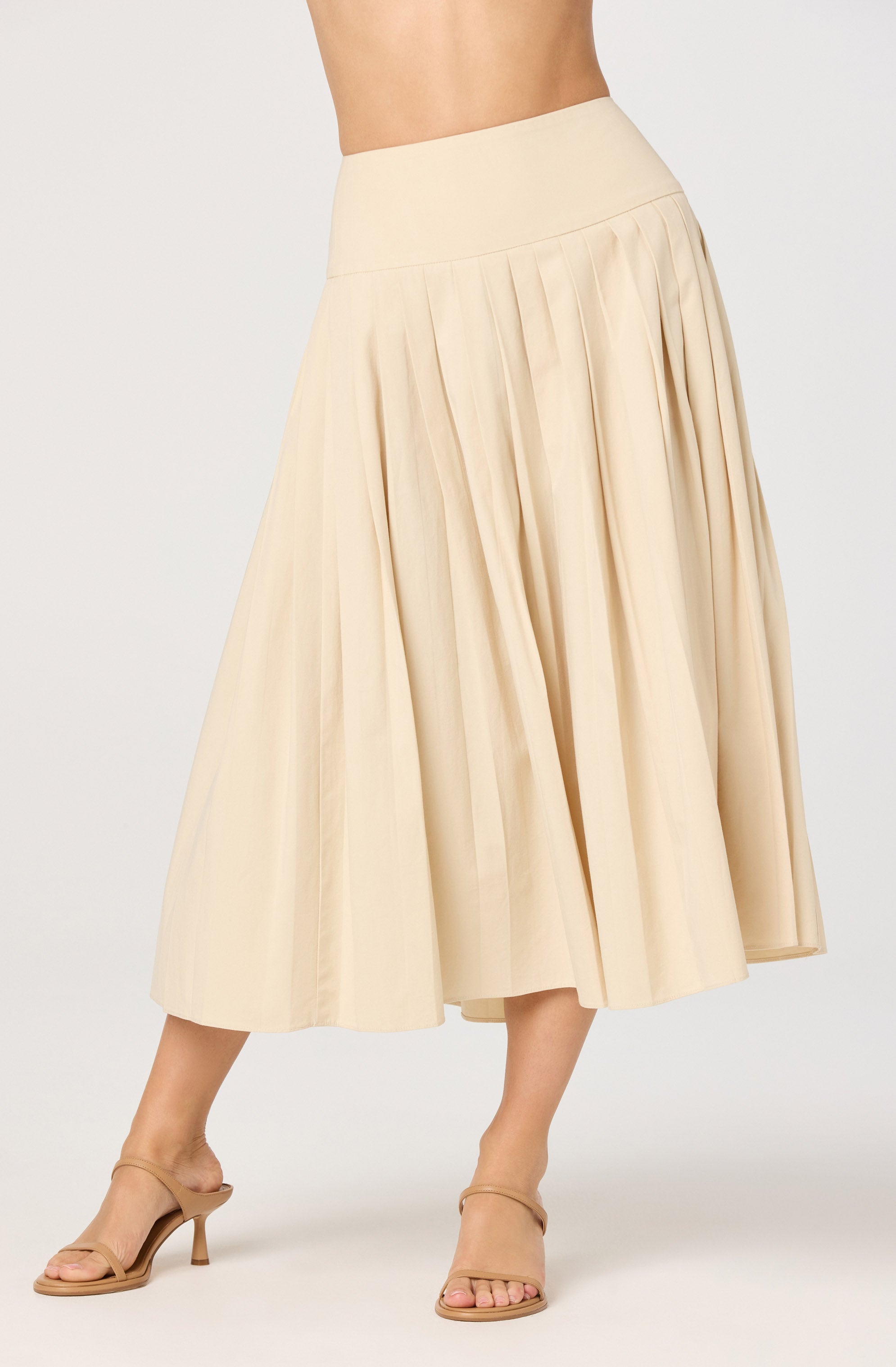 Aubrianna Pleated Midi Skirt