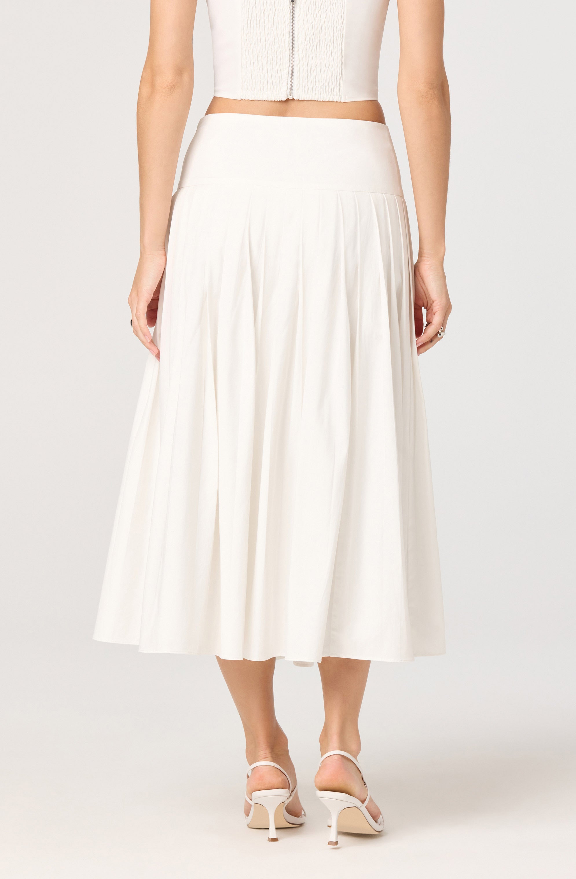 Aubrianna Pleated Midi Skirt