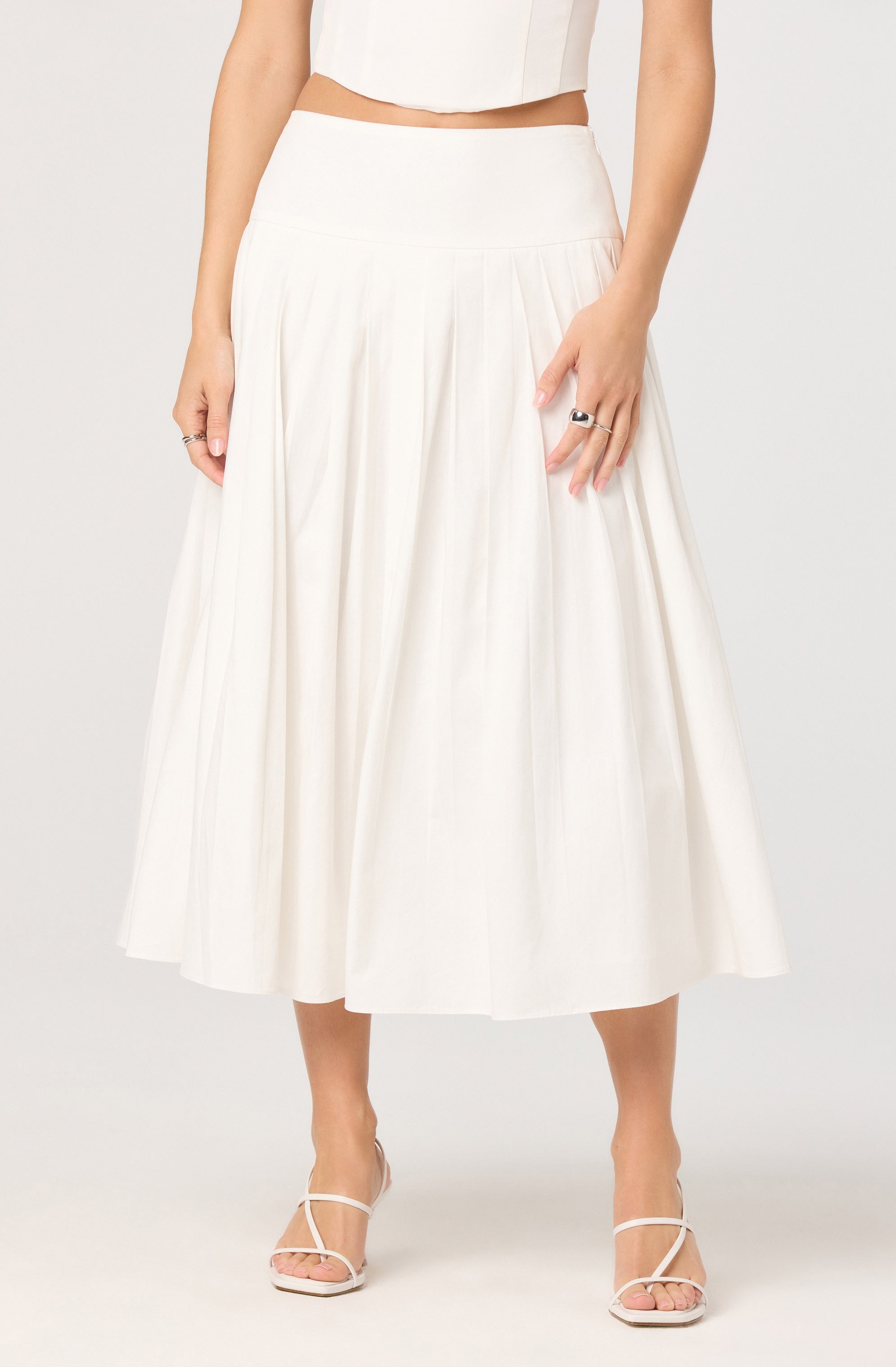 Aubrianna Pleated Midi Skirt