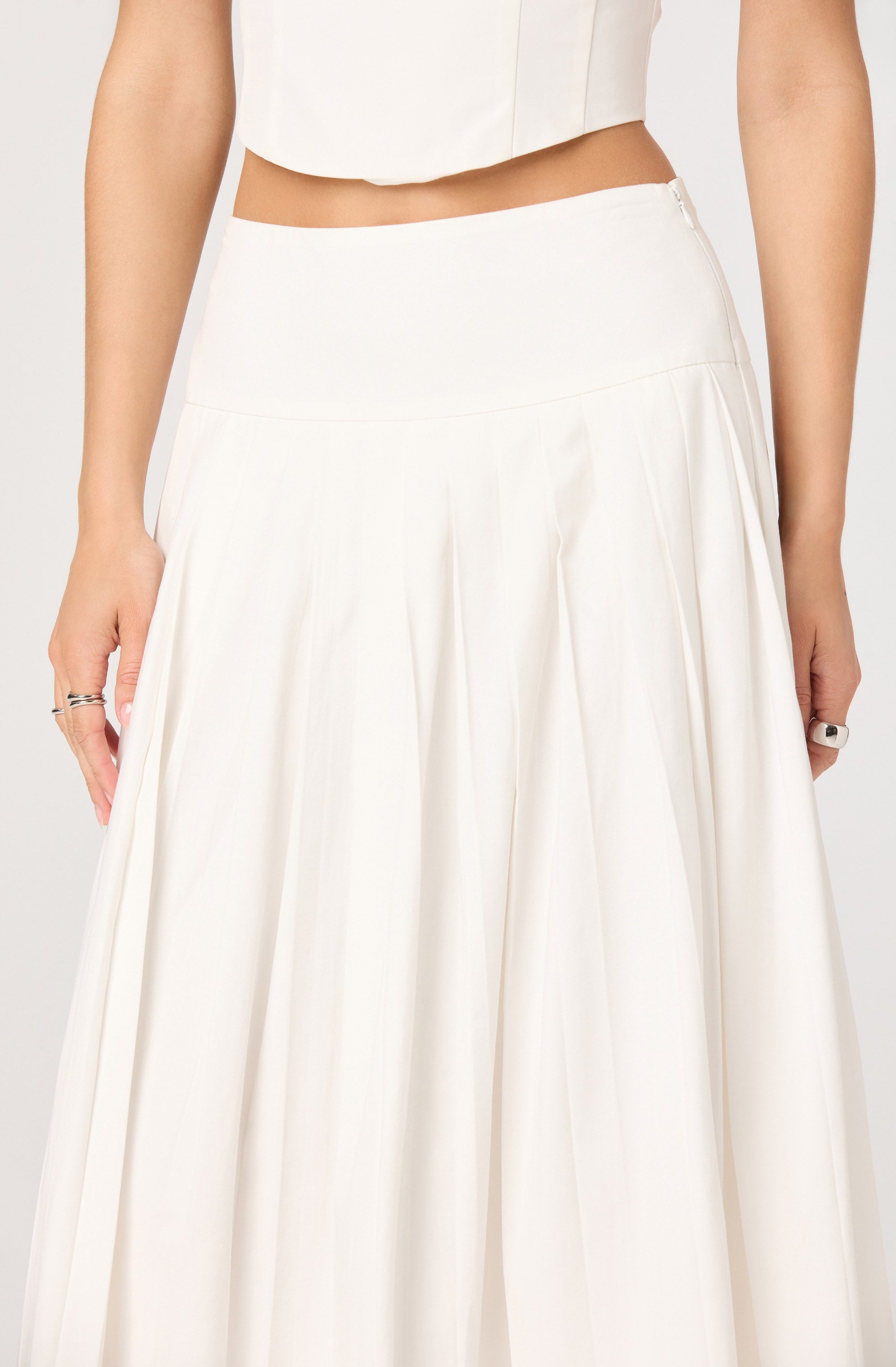 Aubrianna Pleated Midi Skirt