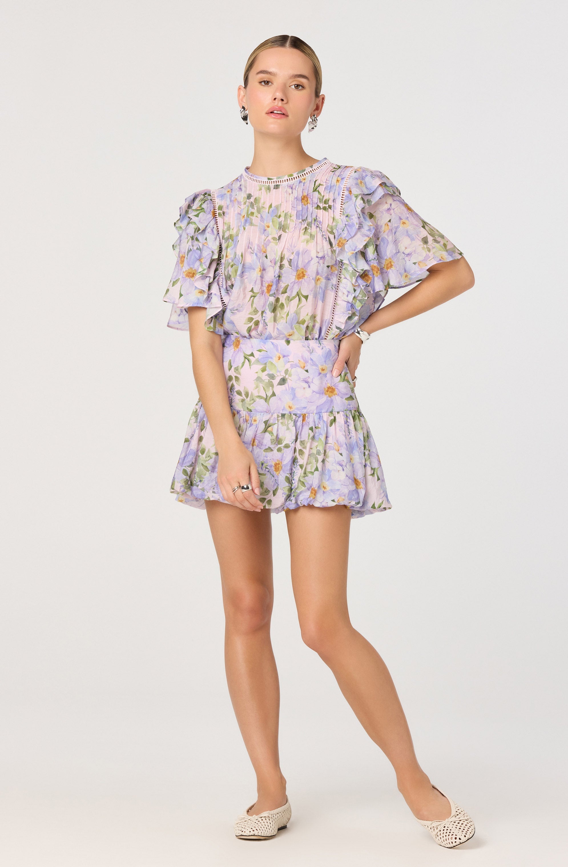 Alea Floral Bubble Mini Skirt
