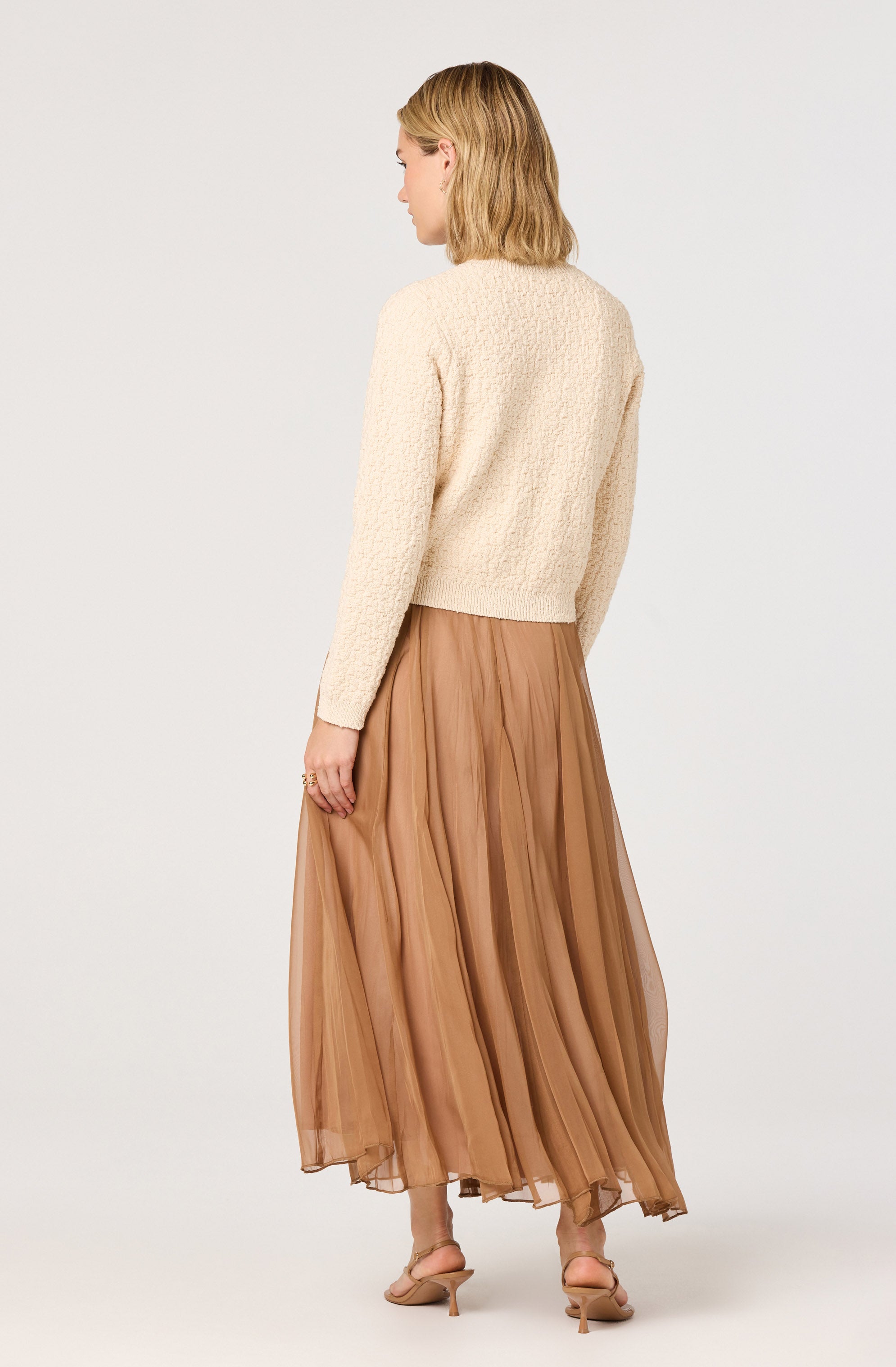 Fiori Flared Godet Maxi Skirt