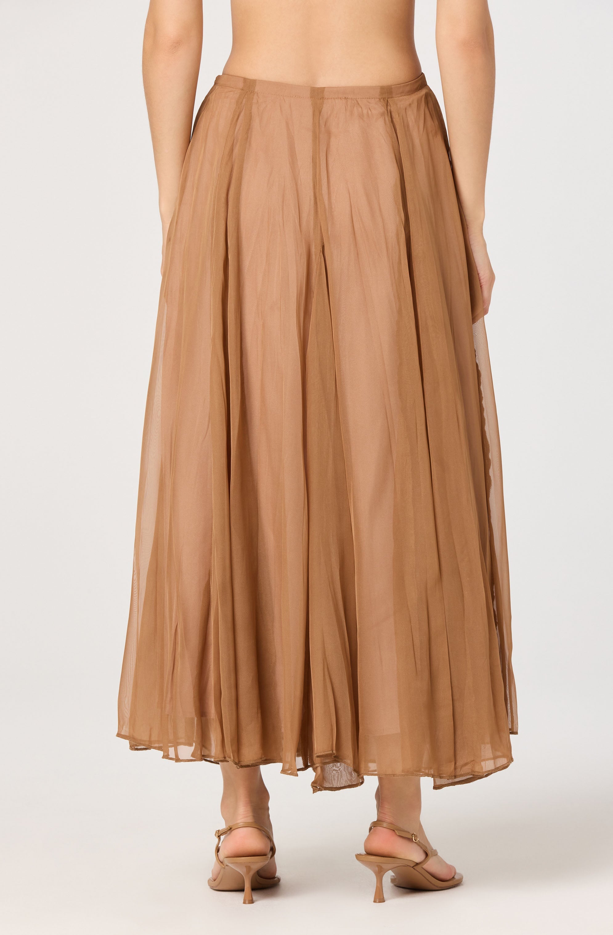 Fiori Flared Godet Maxi Skirt