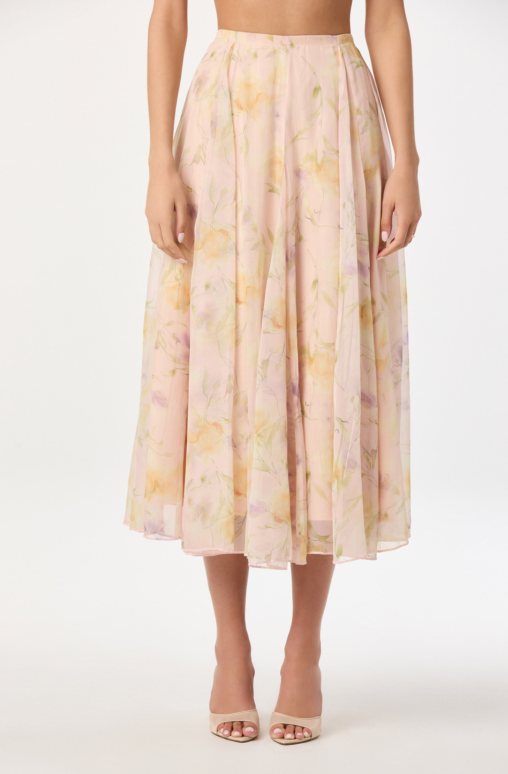 Fiori Foral Godet Maxi Skirt