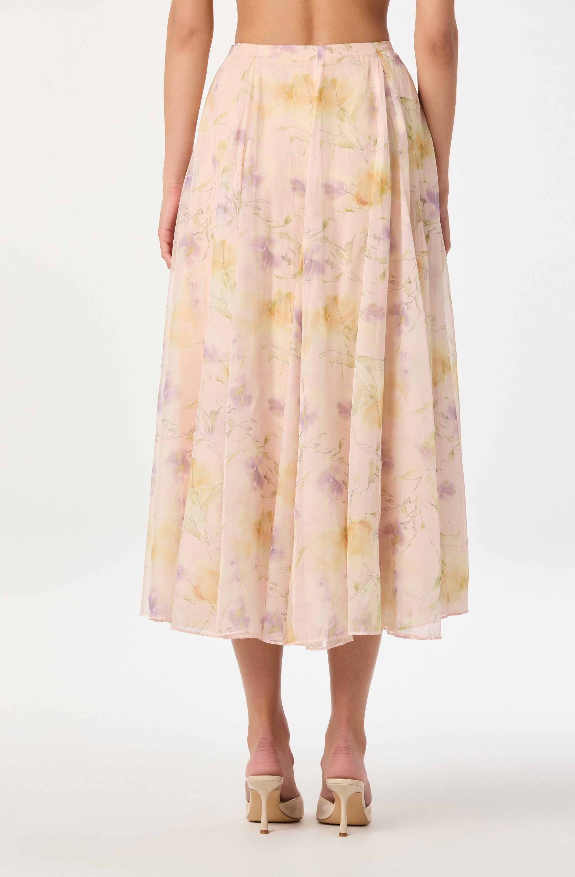 Fiori Foral Godet Maxi Skirt