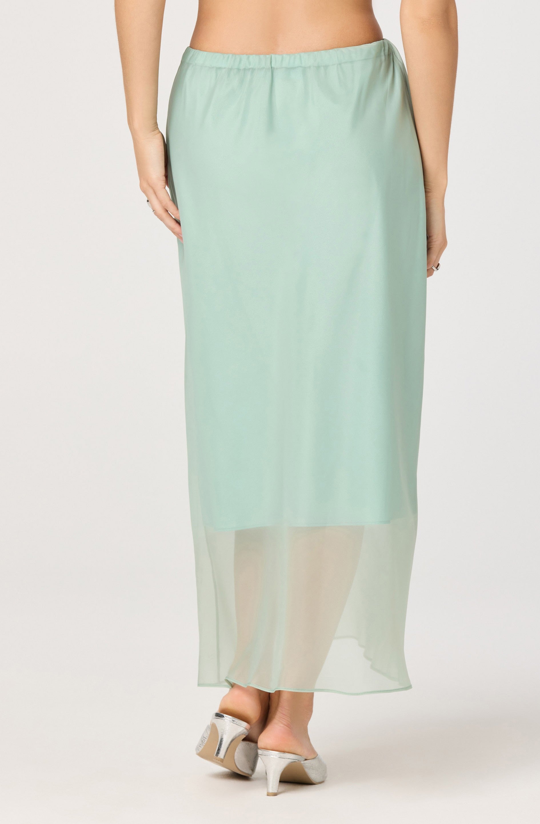 Keyara Sheer Overlay Maxi Skirt