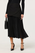 Deaile Contrast Layered Pleated Skirt