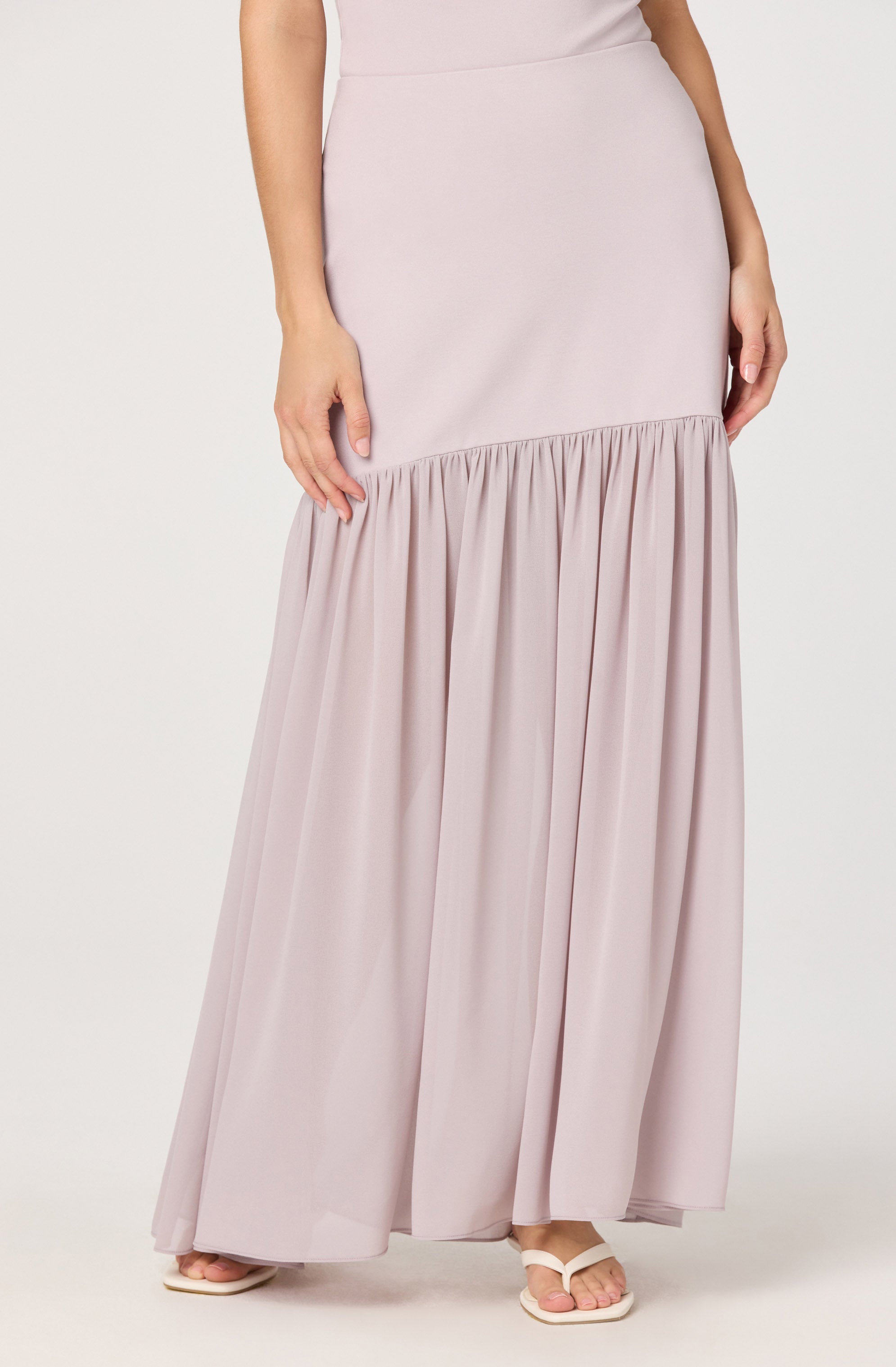 Aloyse Contrast Gathered Maxi Skirt