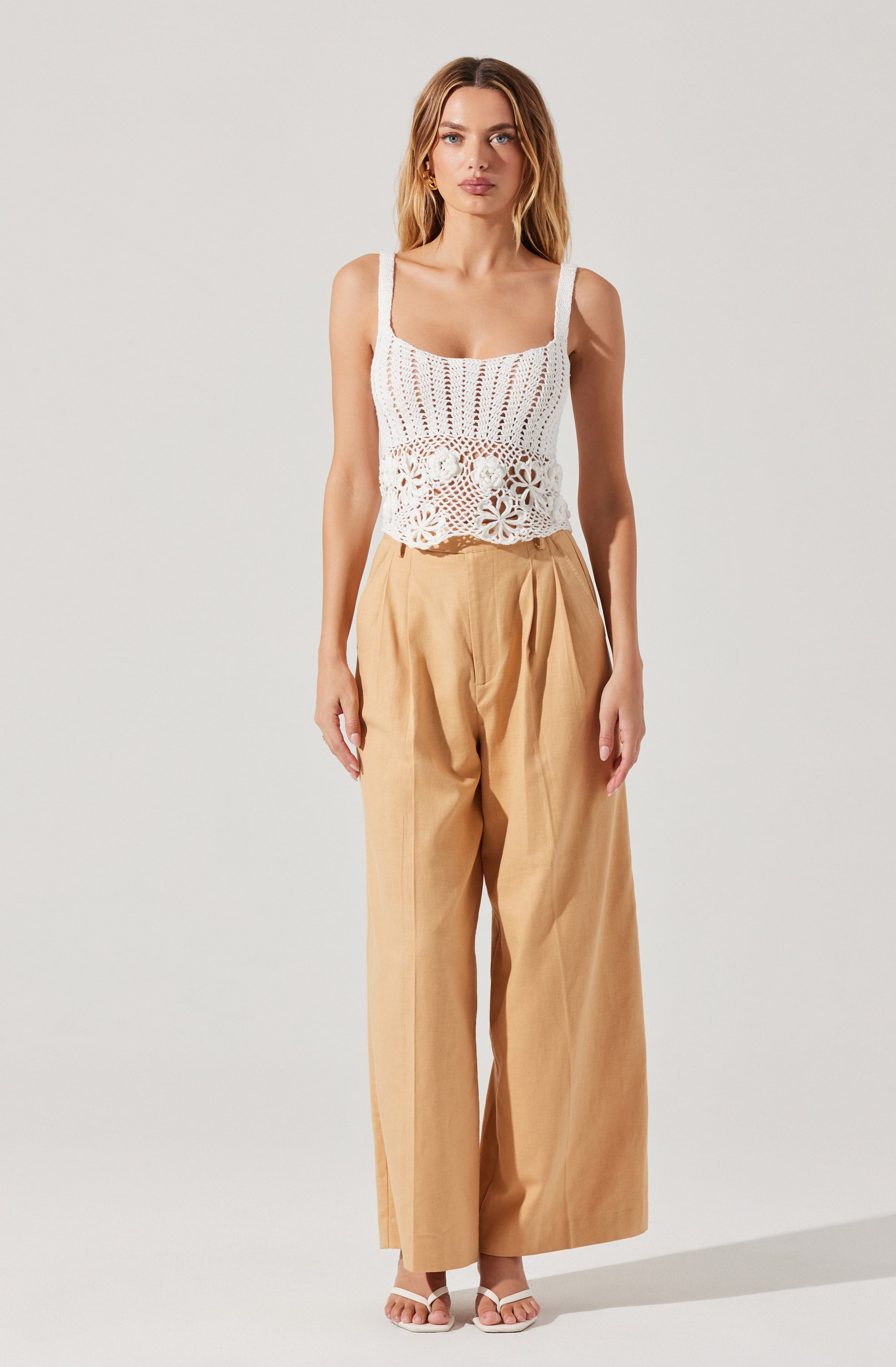 Everly Floral Crochet Sweater Top