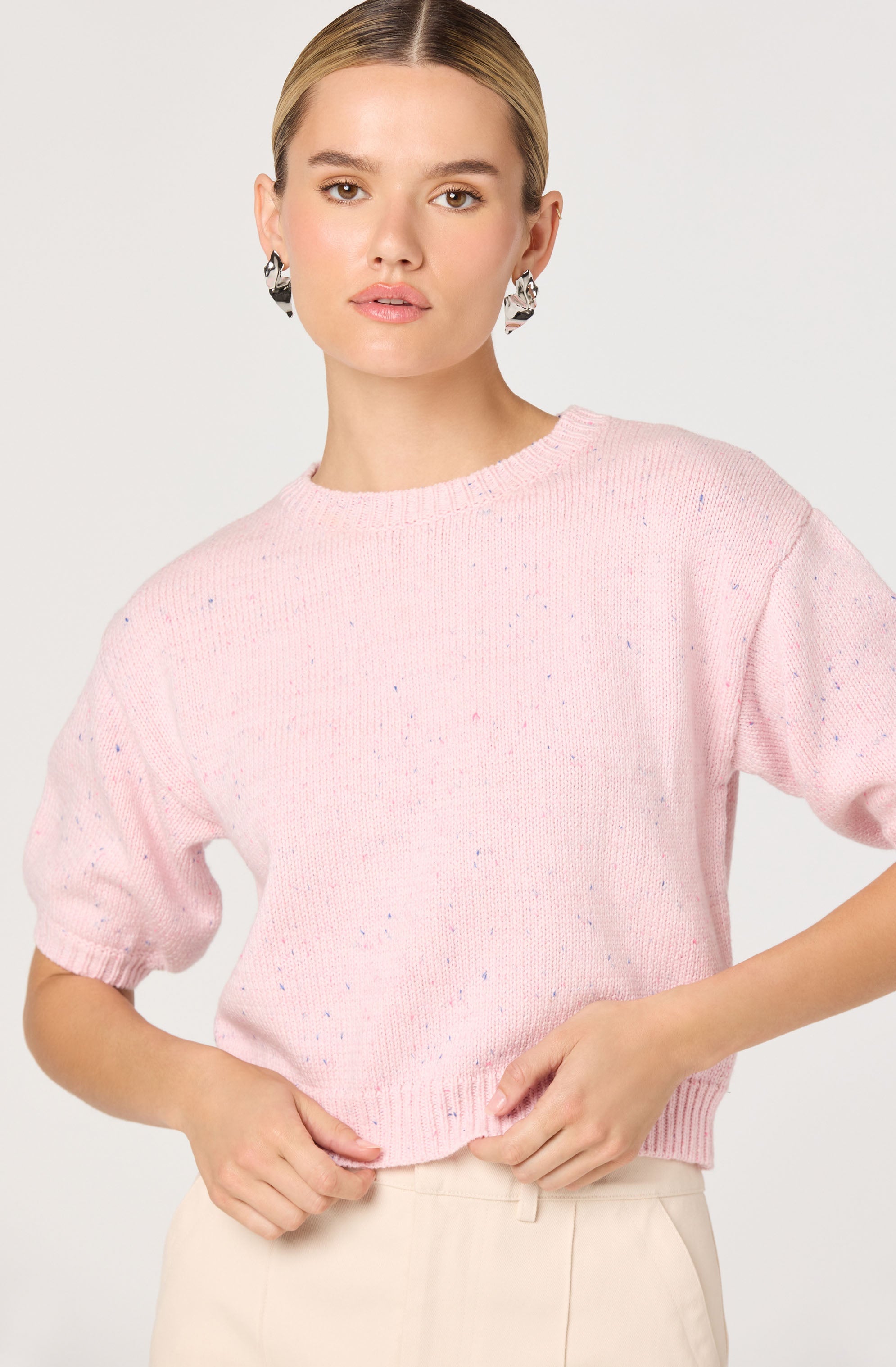Colette Short Sleeve Flecked Sweater