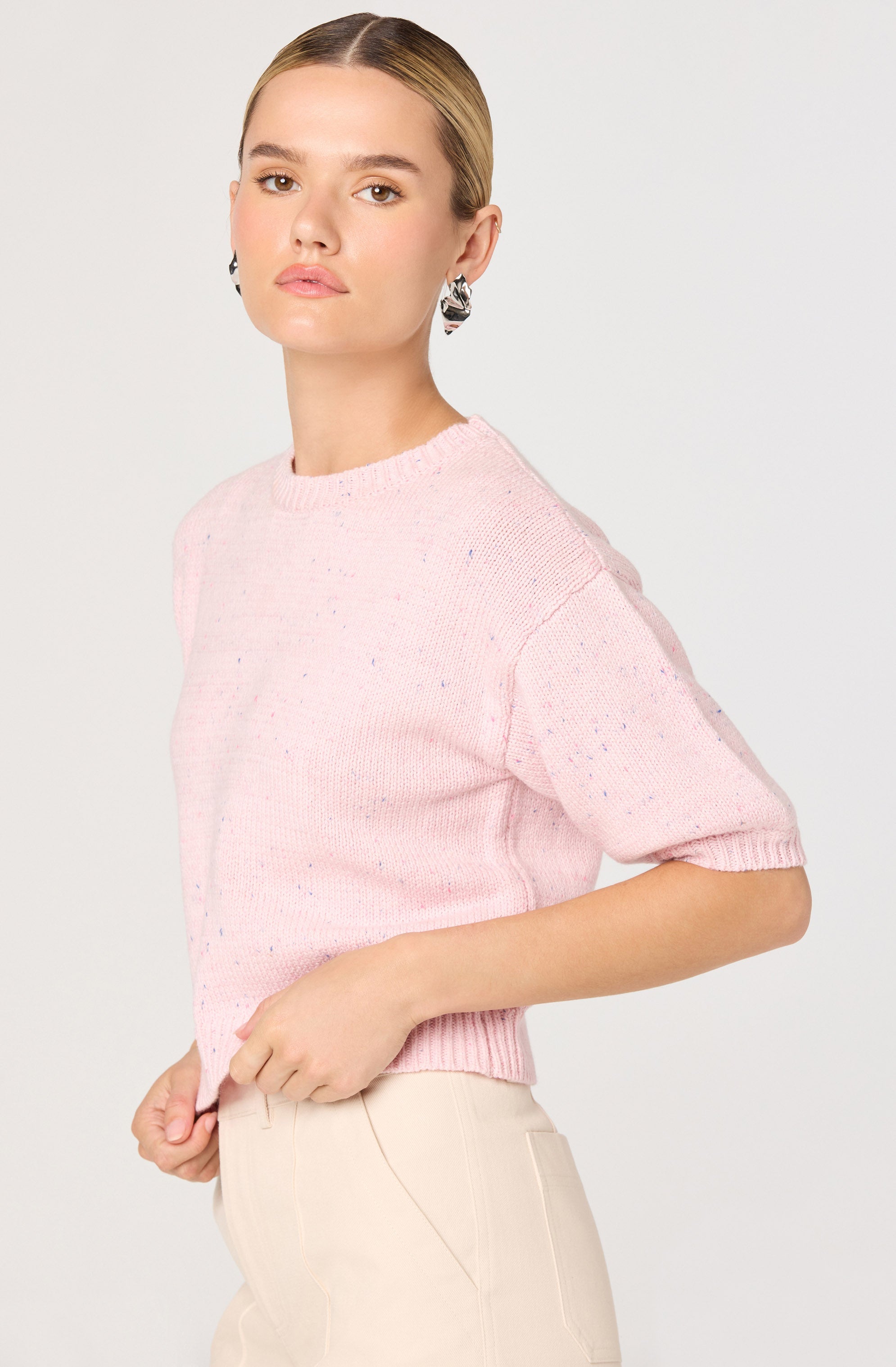 Colette Short Sleeve Flecked Sweater