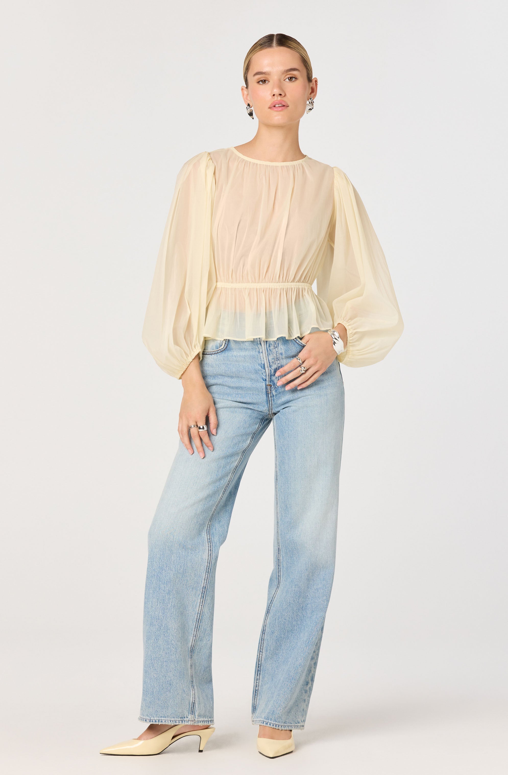 Amie Sheer Baloon Sleeve Top