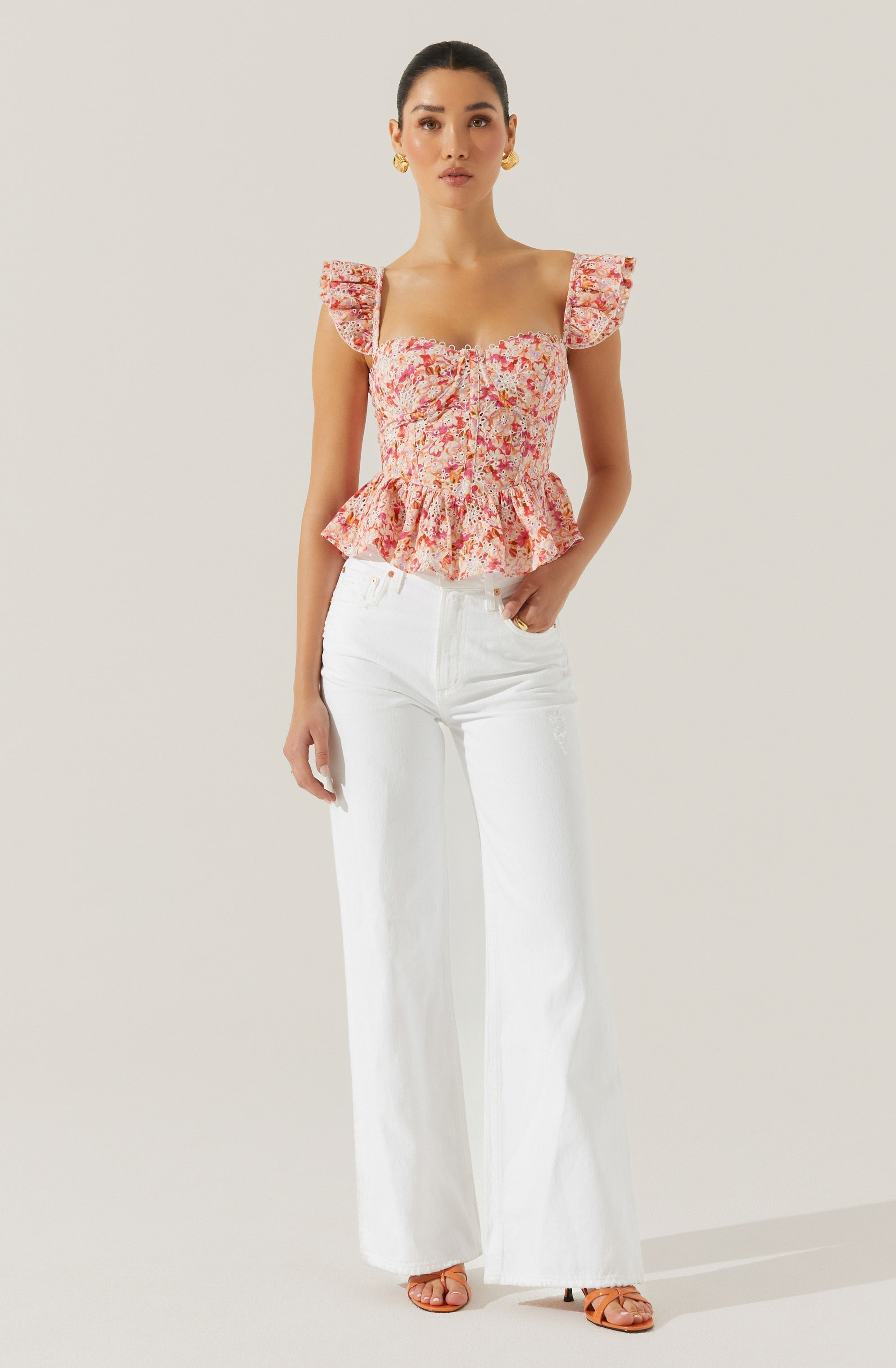 Baylin Floral Peplum Top