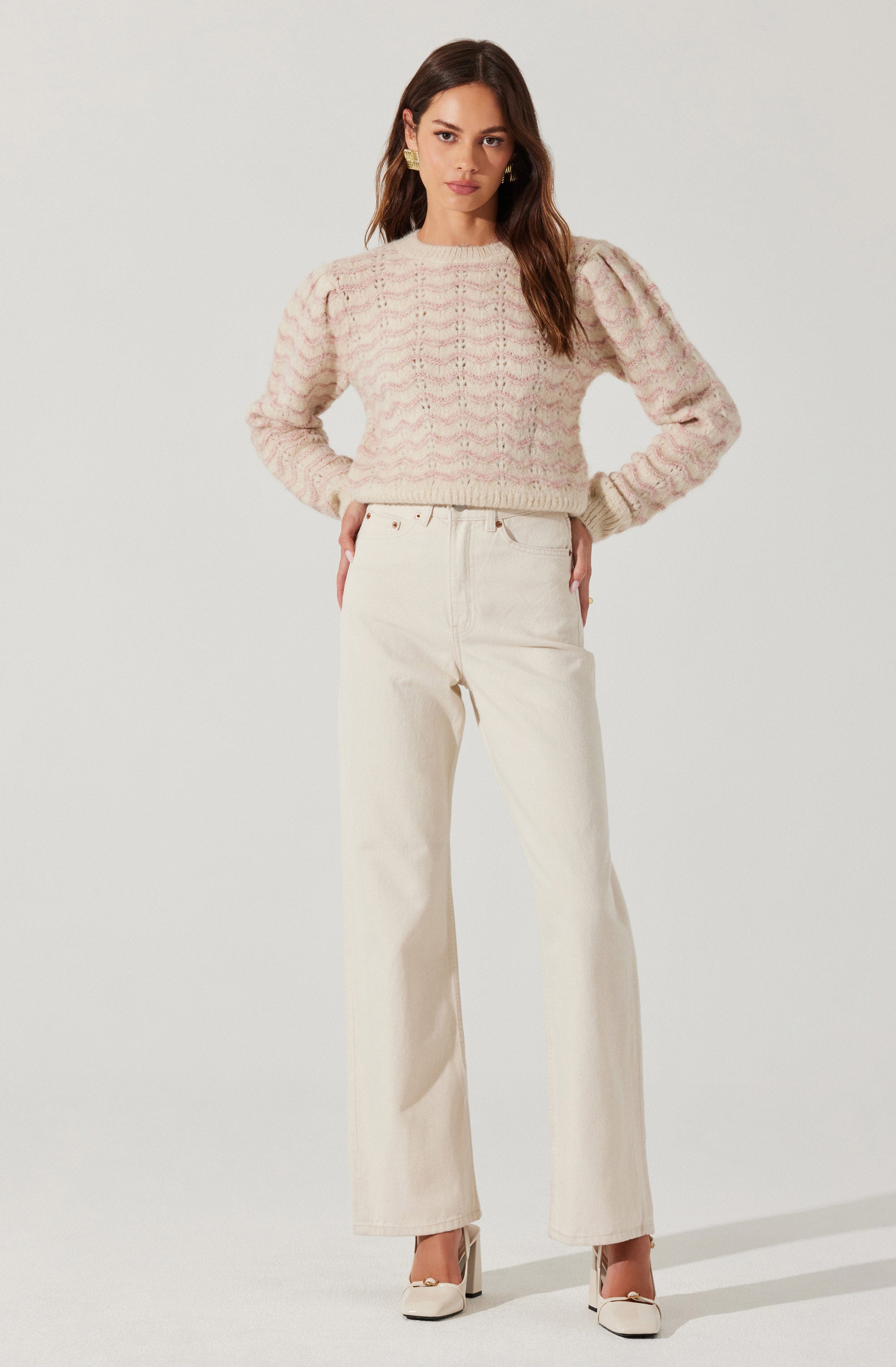 Jaylani Striped Pointelle Sweater