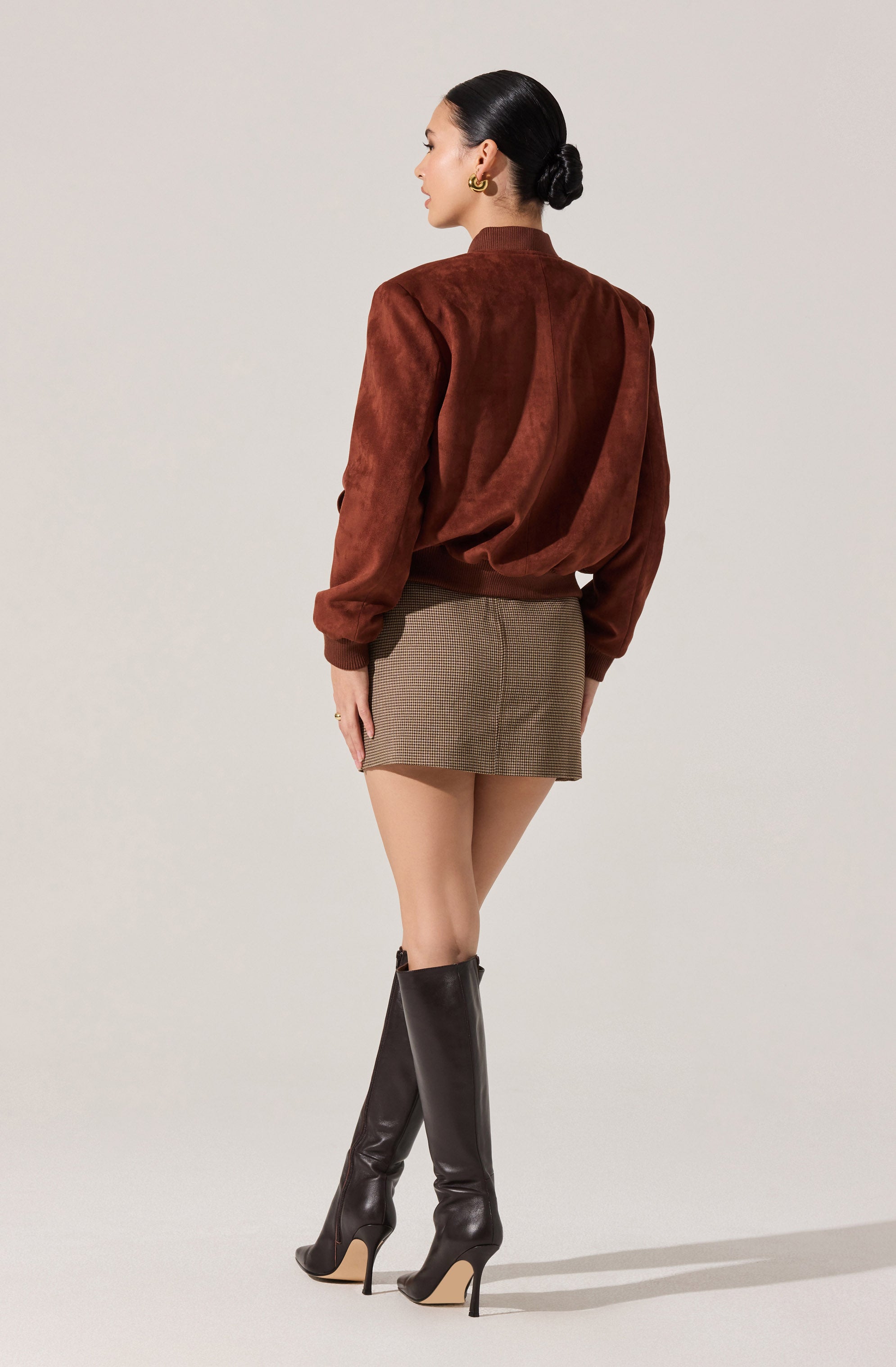 Olenna Faux Suede Bomber Jacket