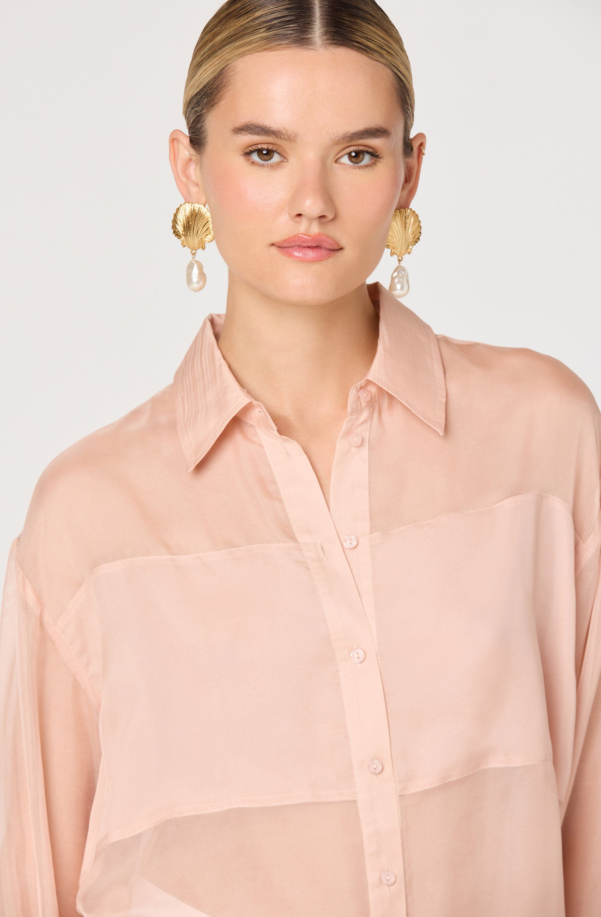 Evie Sheer Button Up Shirt