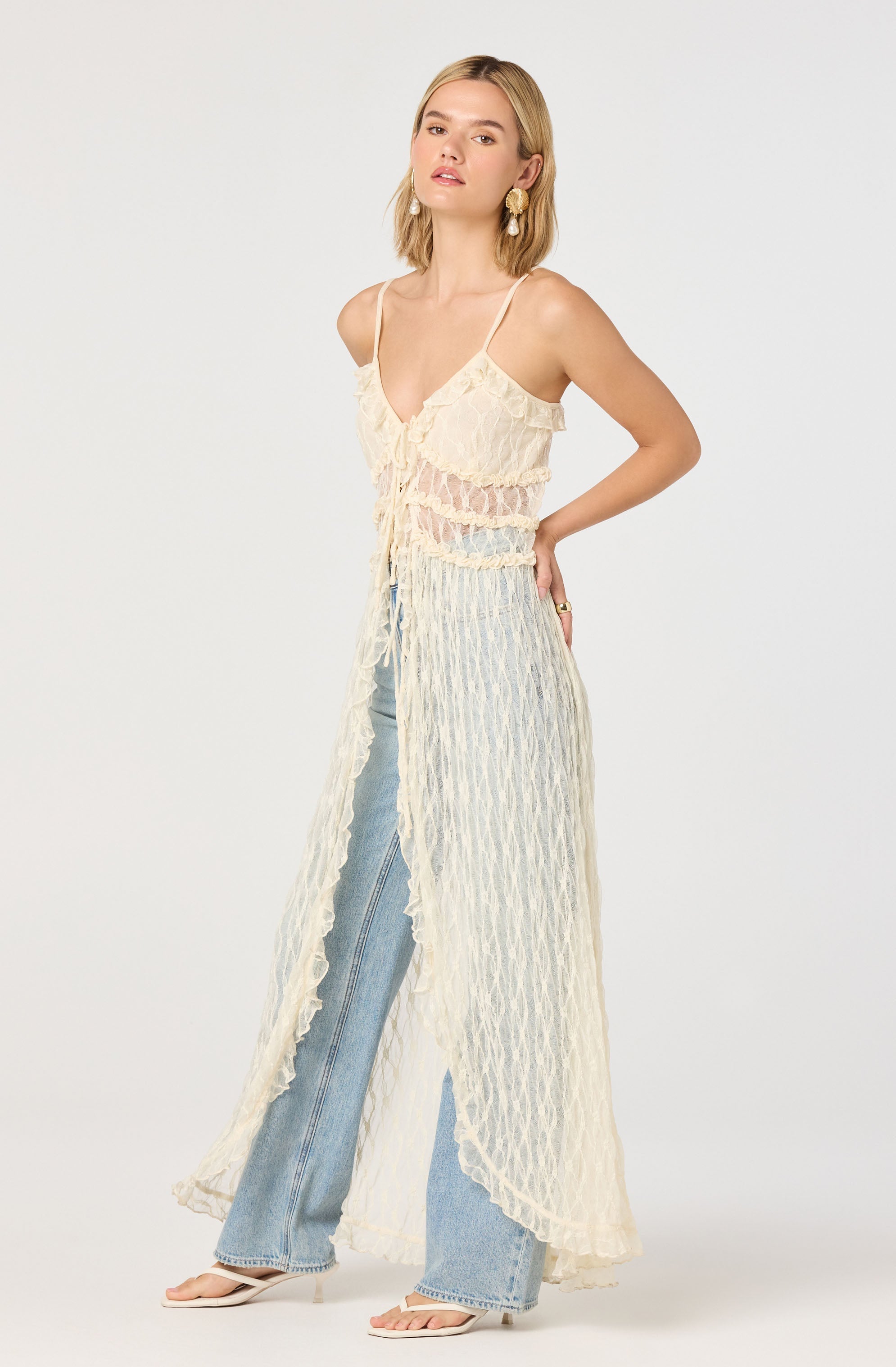 Sariyah Ruffle Lace Duster Top