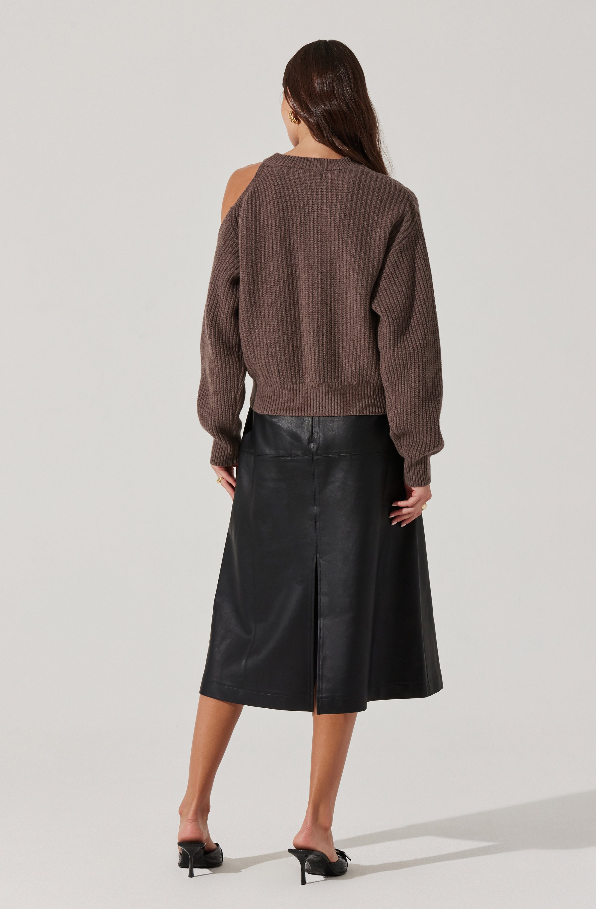 Millicent Ribbed Cold Shoulder Sweater