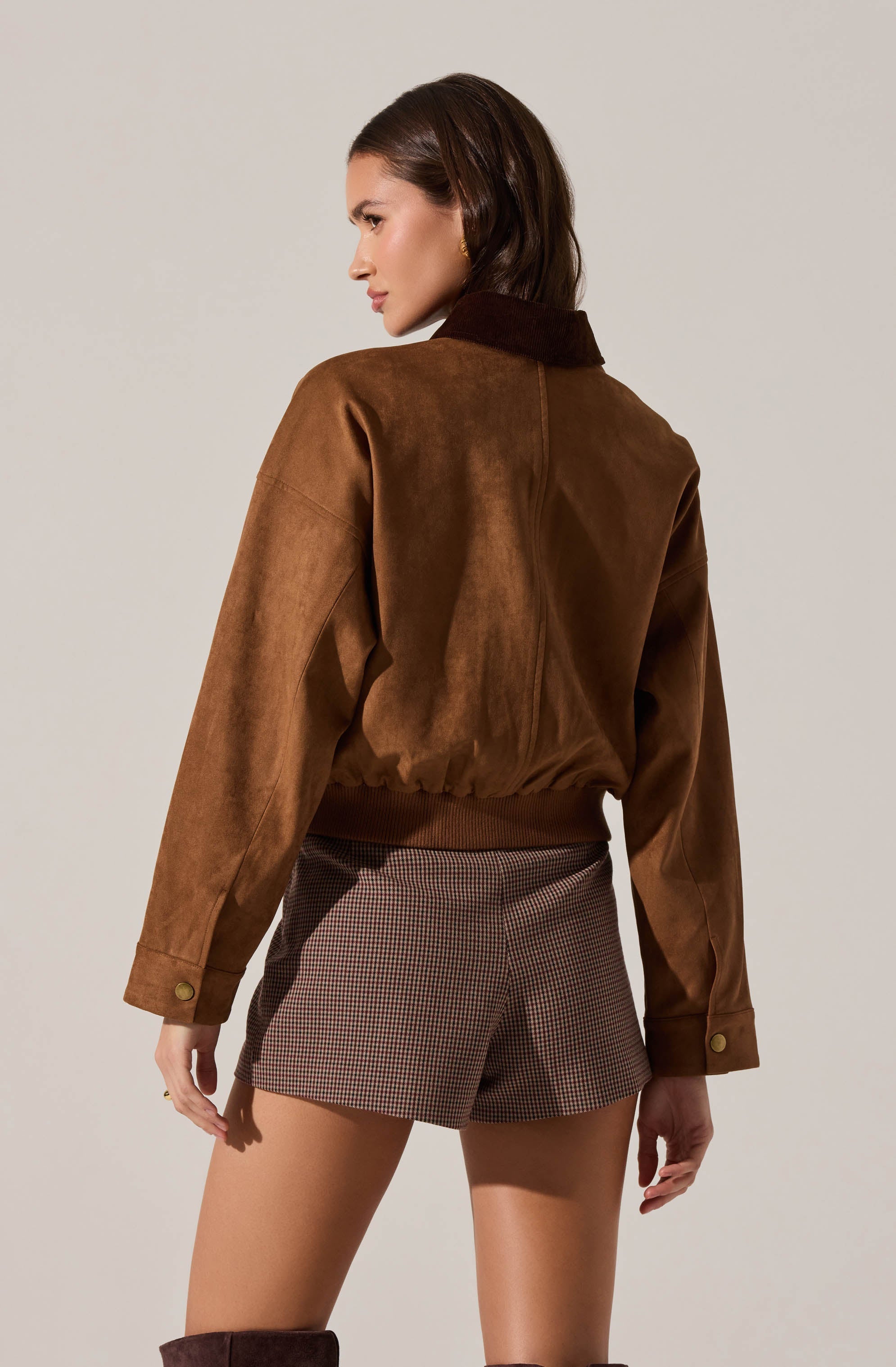 Sorine Faux Suede Bomber Jacket
