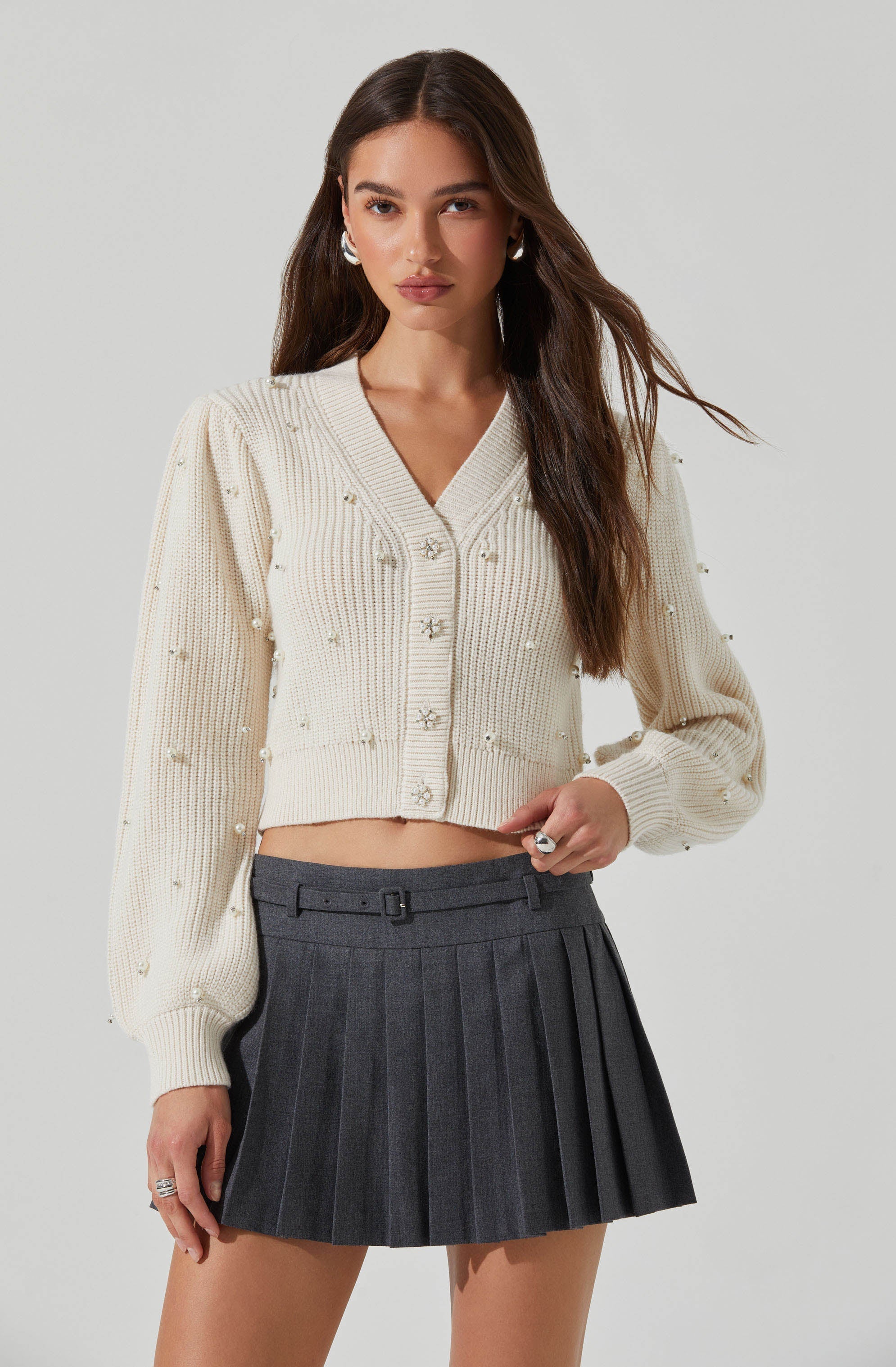 Delsie Pearl Embellished Cardigan