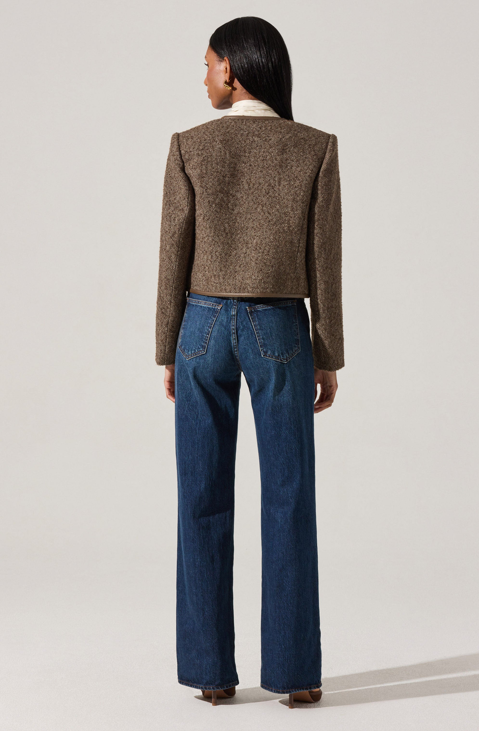 Chiara Faux Leather Trim Jacket