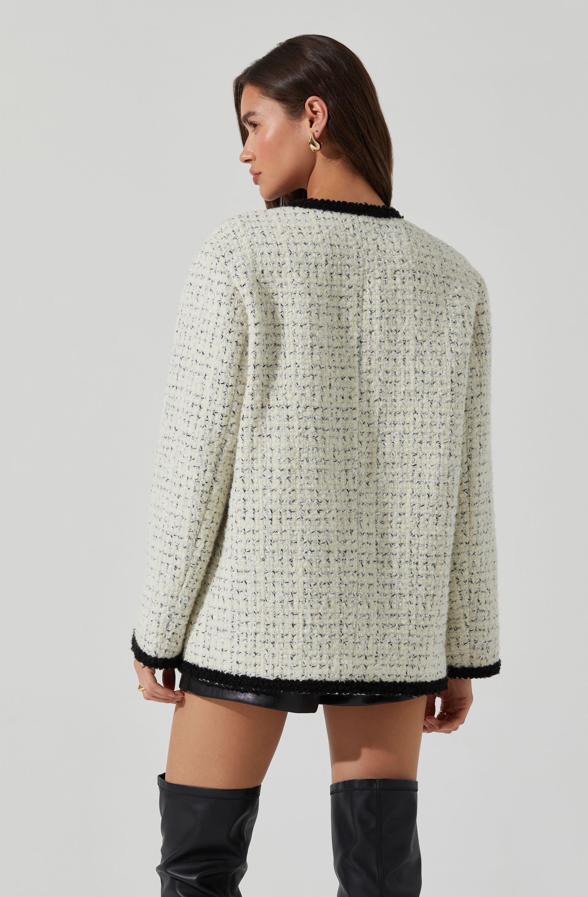 Editha Contrast Tweed Coat