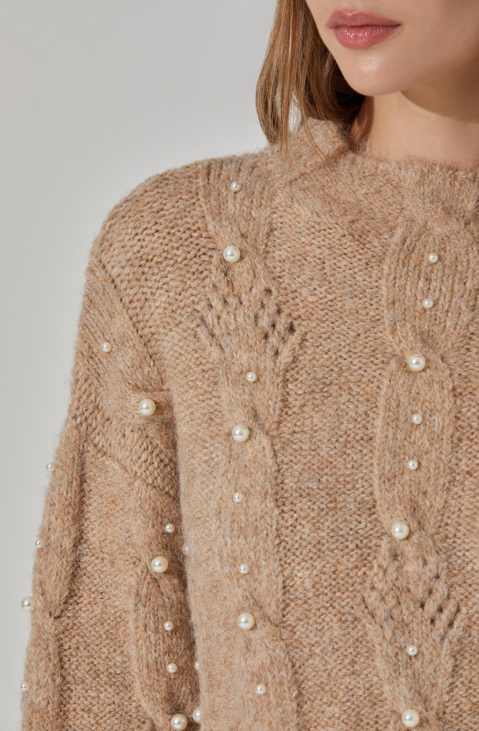 Kit Pearl Cable Knit Sweater