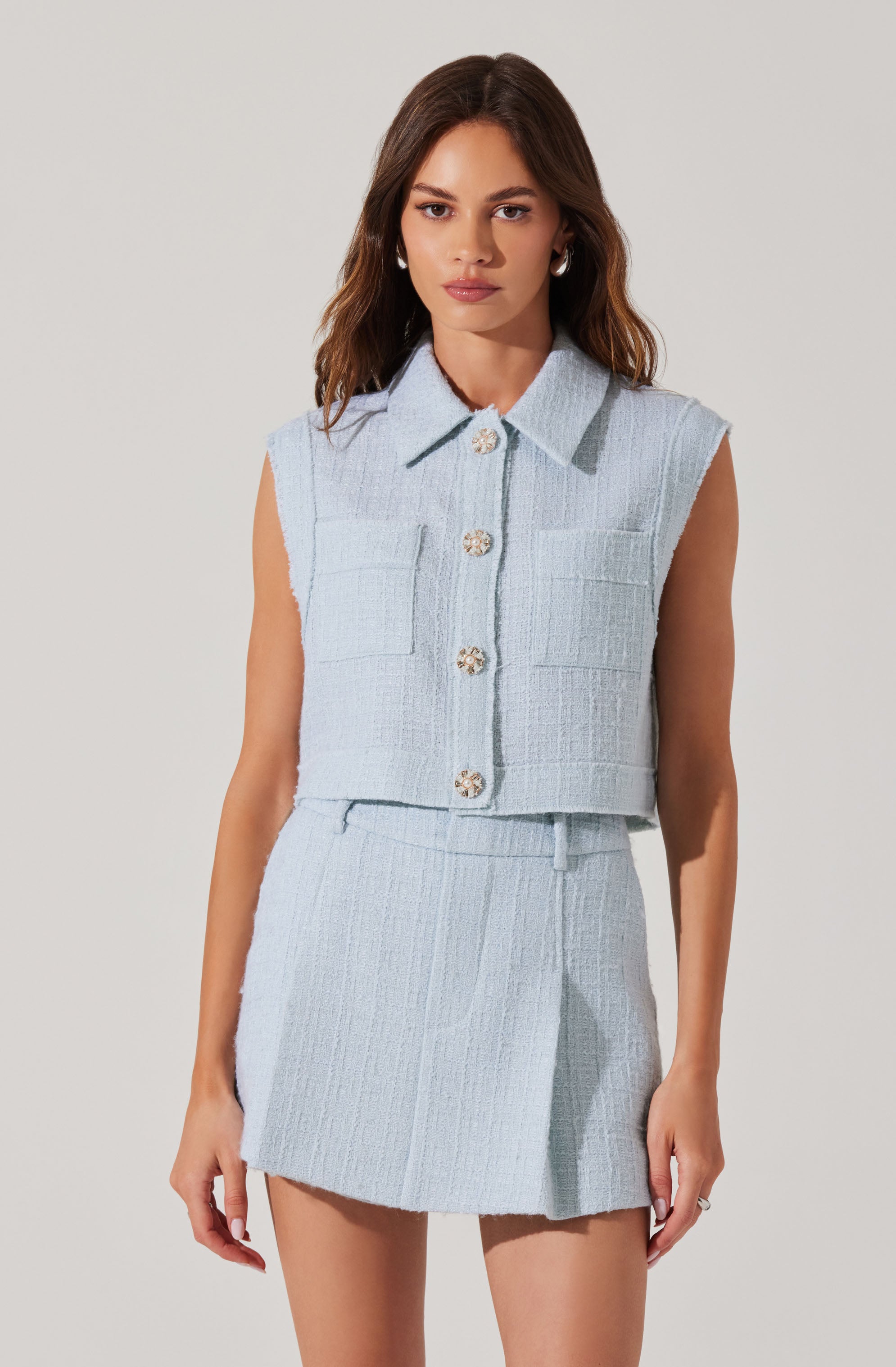 Jhene Tweed Sleeveless Top