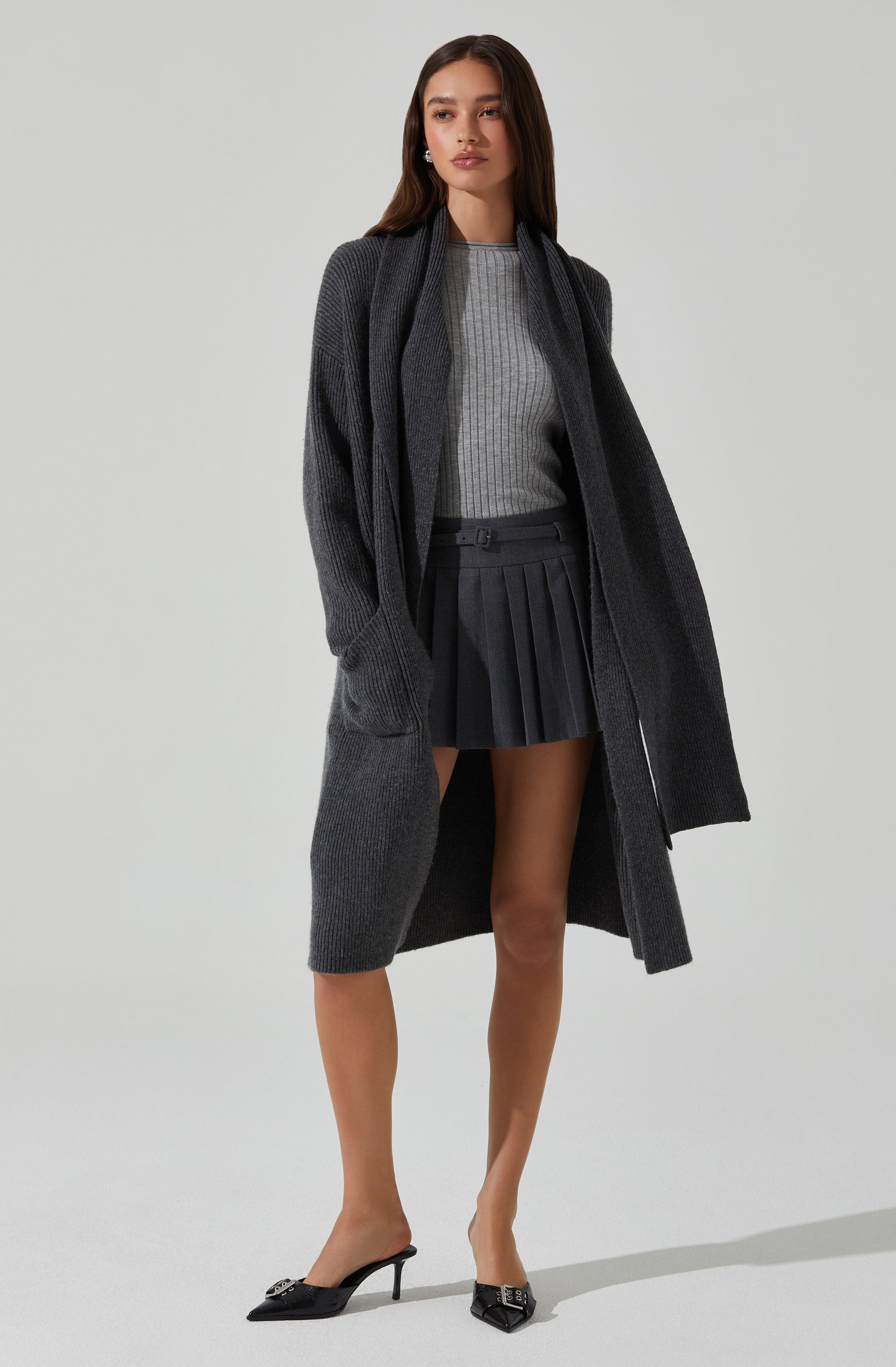 Noemi Ribbed Scarf Cardigan