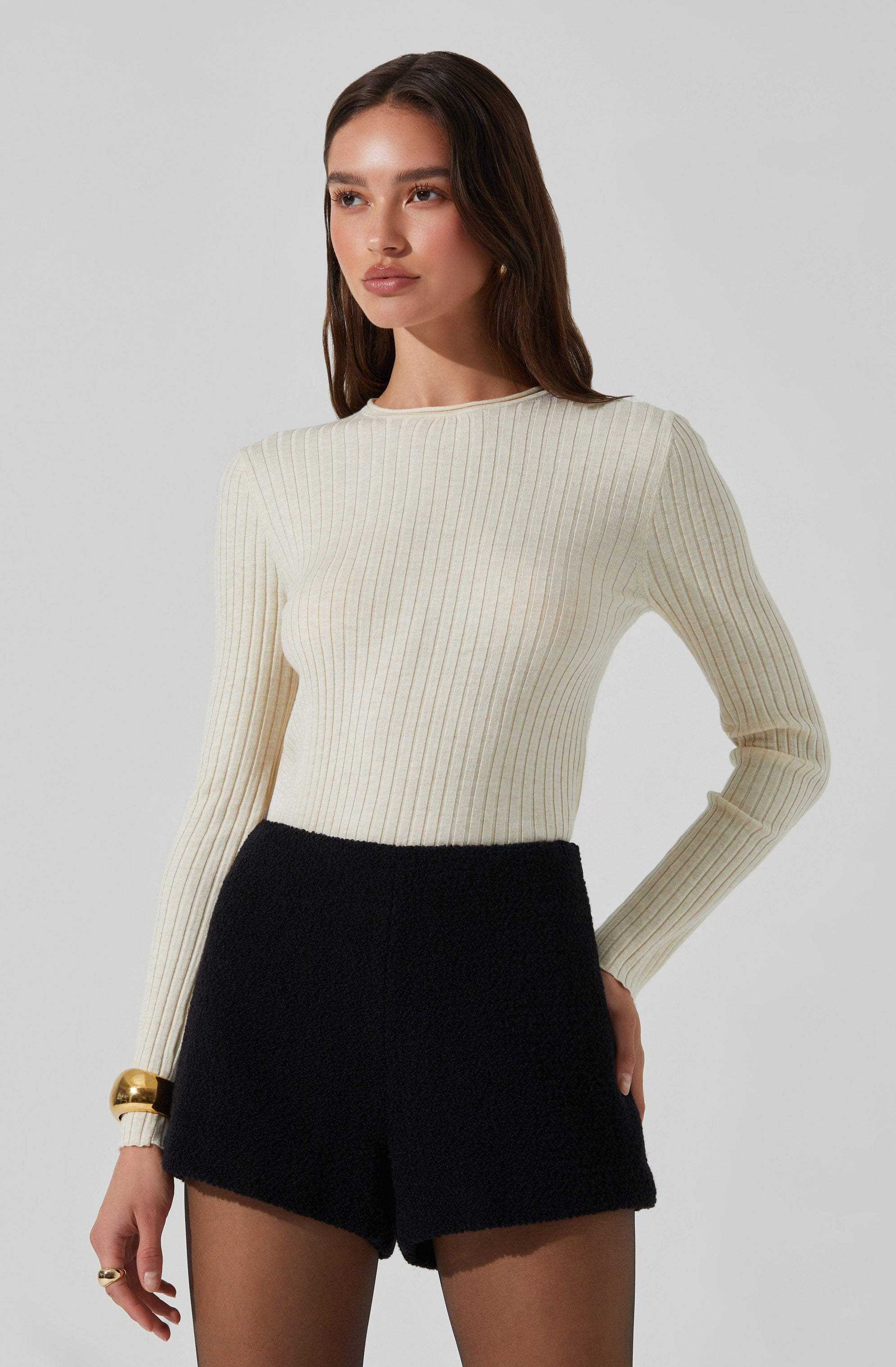 Reece Ribbed Long Sleeve Sweater