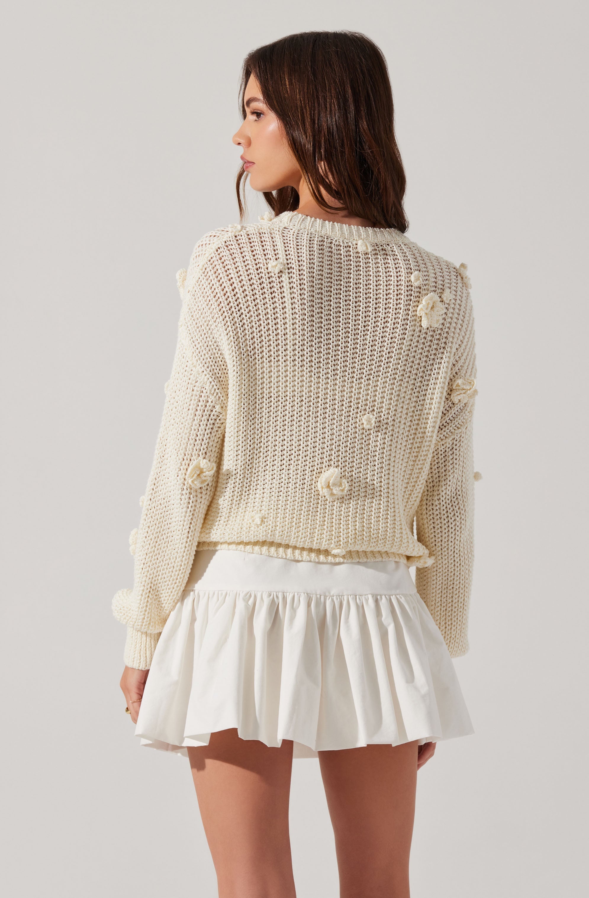 Hayley 3D Floral Crochet Sweater