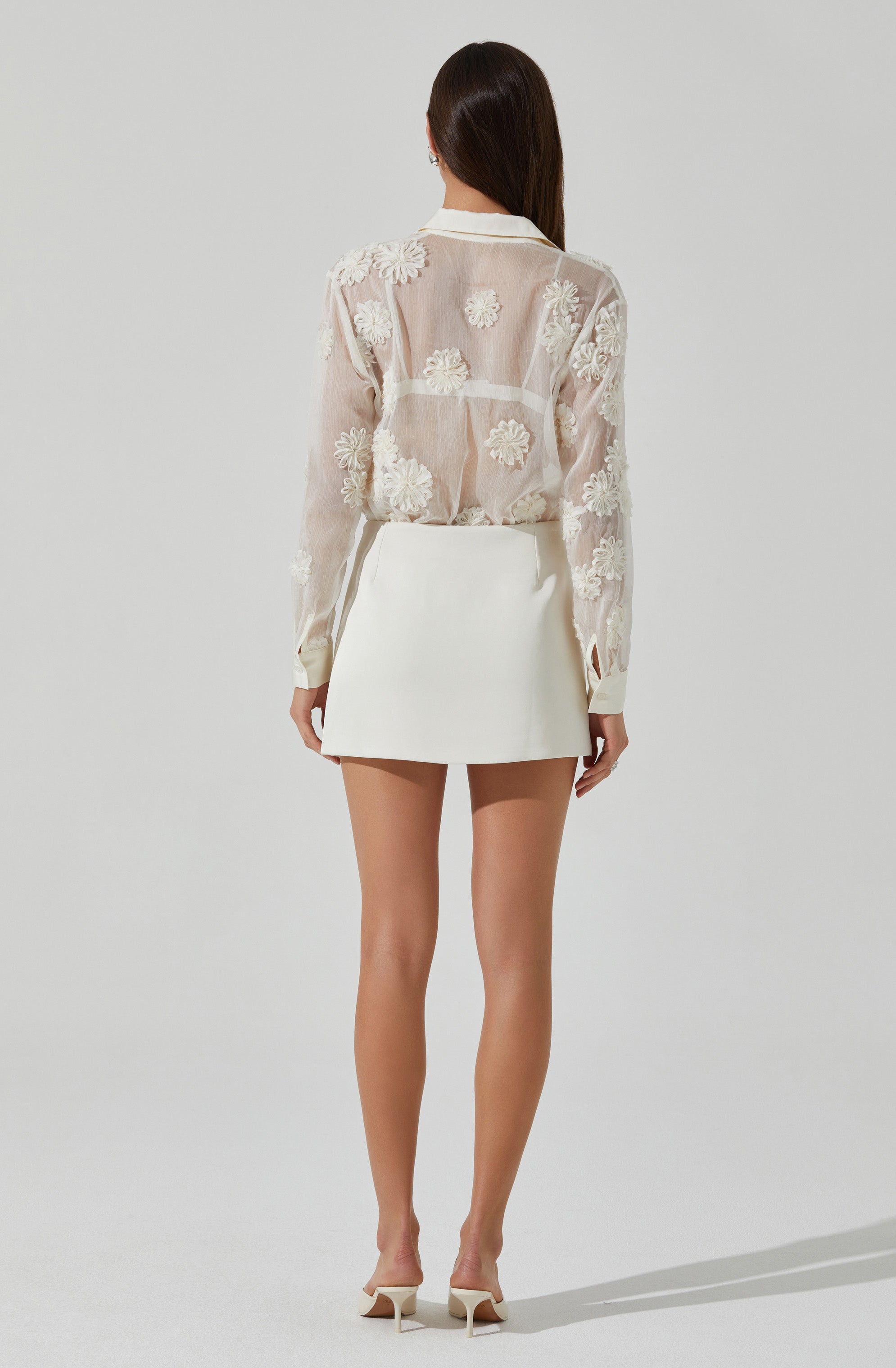 Ioannis Sheer 3D Floral Shirt