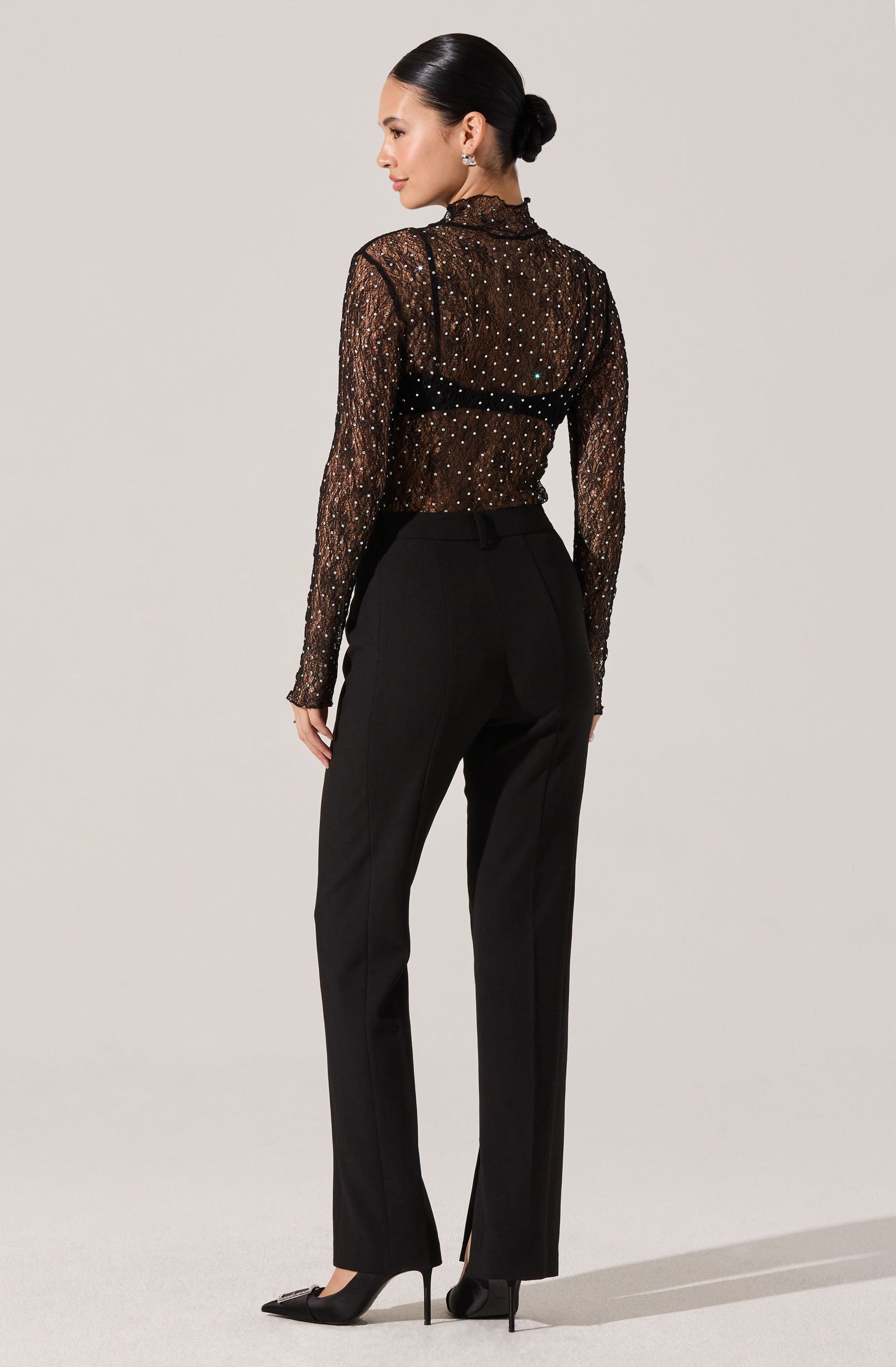 Kyra Rhinestone Lace Top