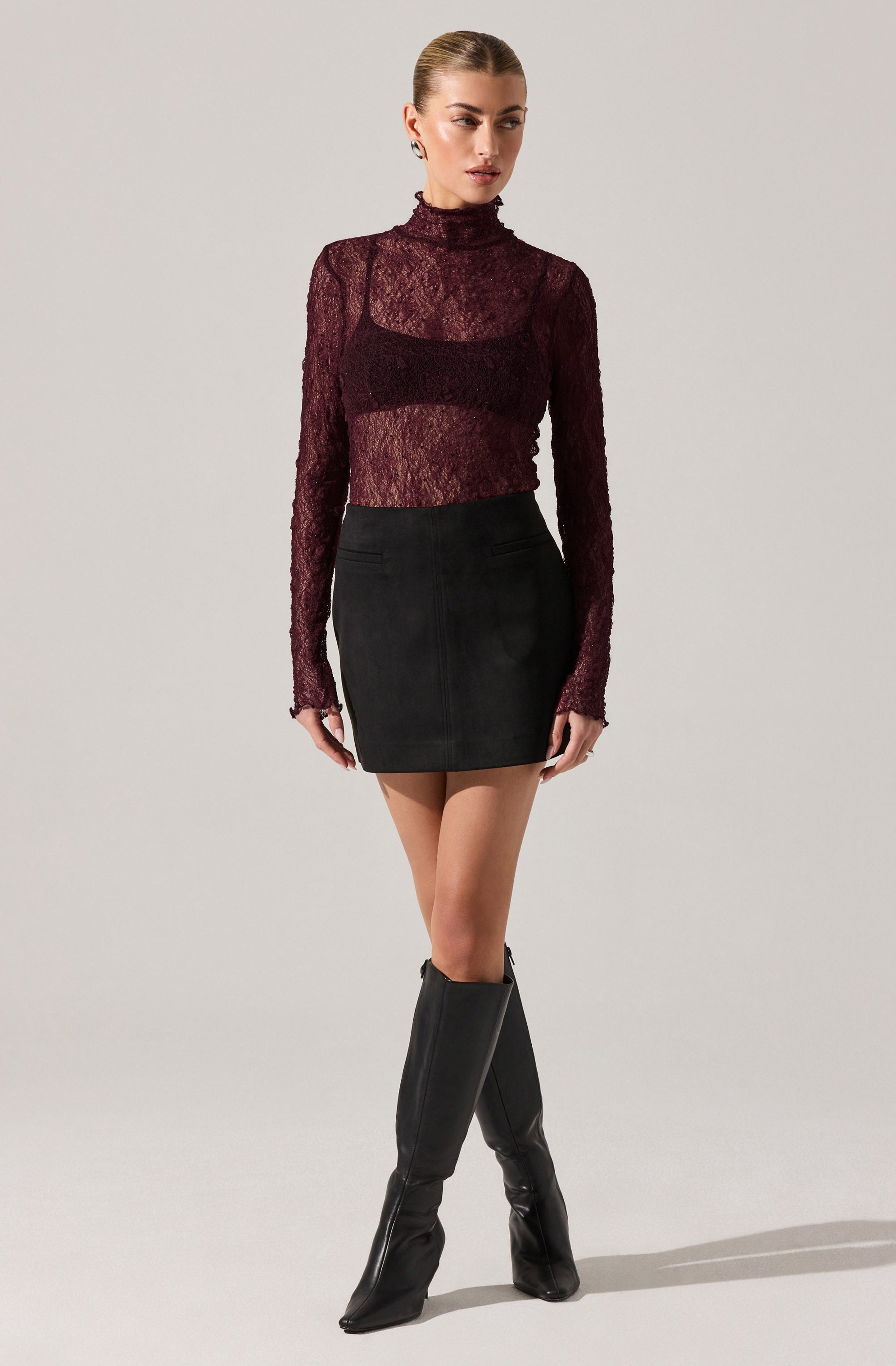 Kyra Rhinestone Lace Top