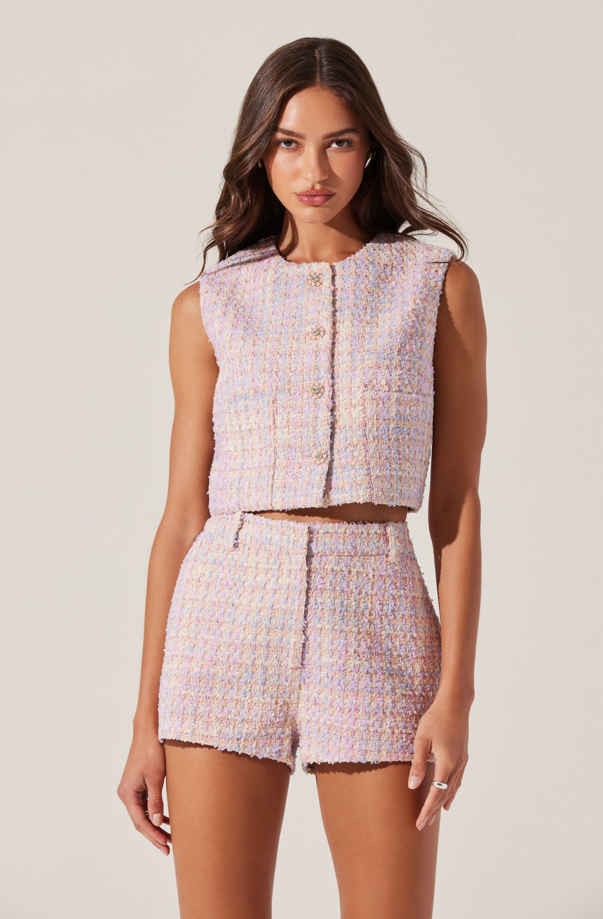 Wynn Cropped Tweed Vest