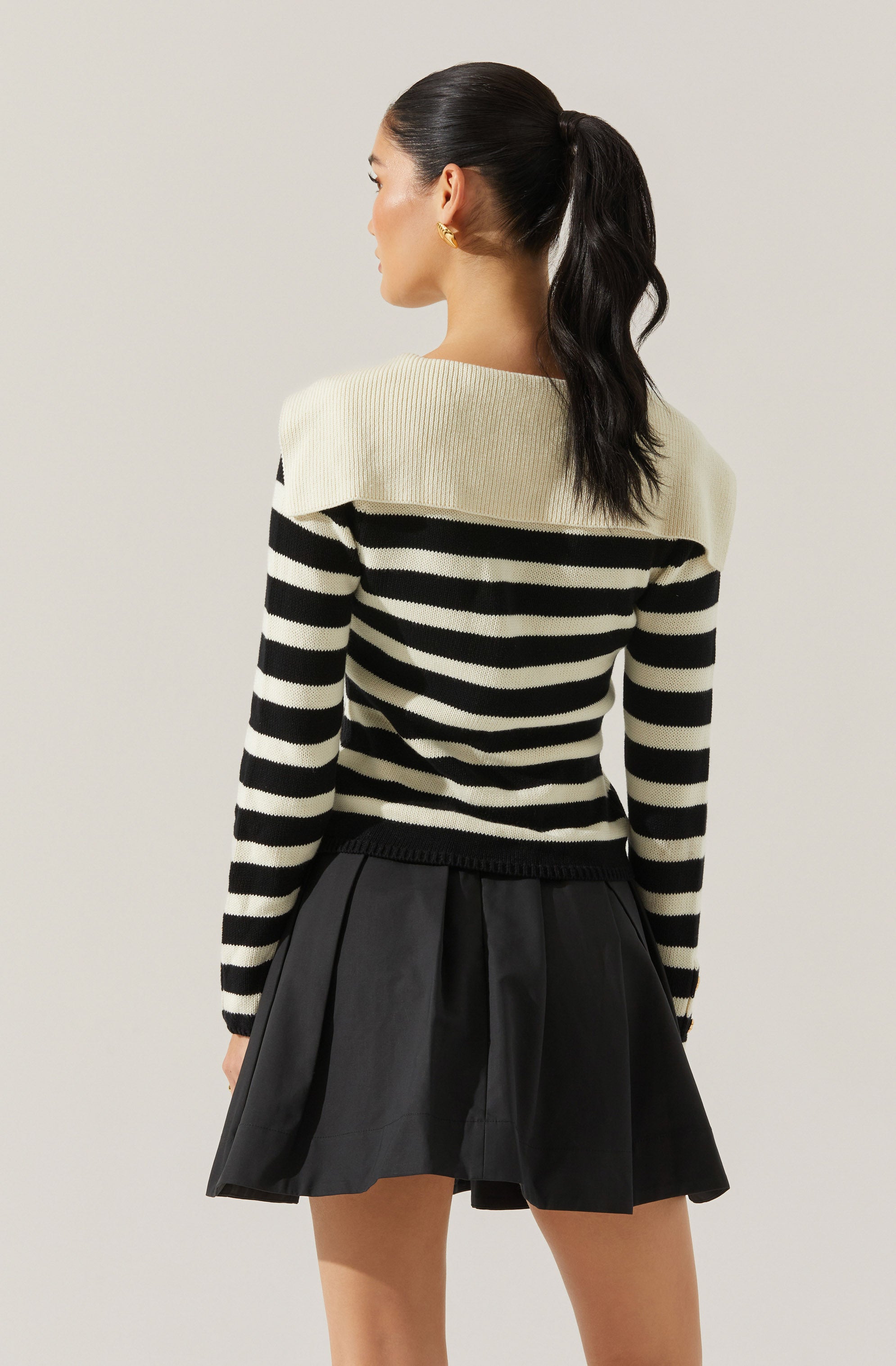 Analissa Stripe Sailor Collar Cardigan